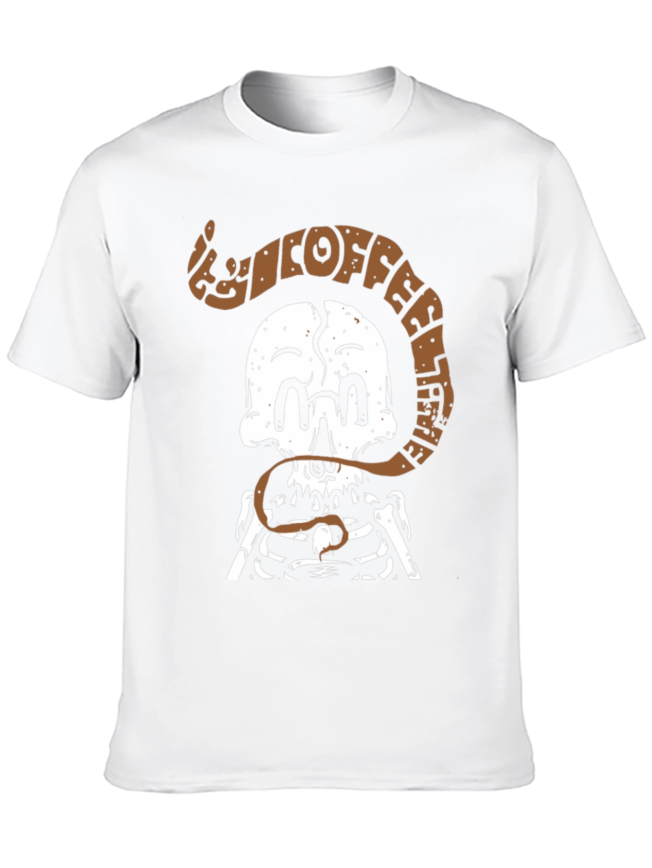 Black Coffee Until I Feel Alive Skeleton T-Shirt view 10