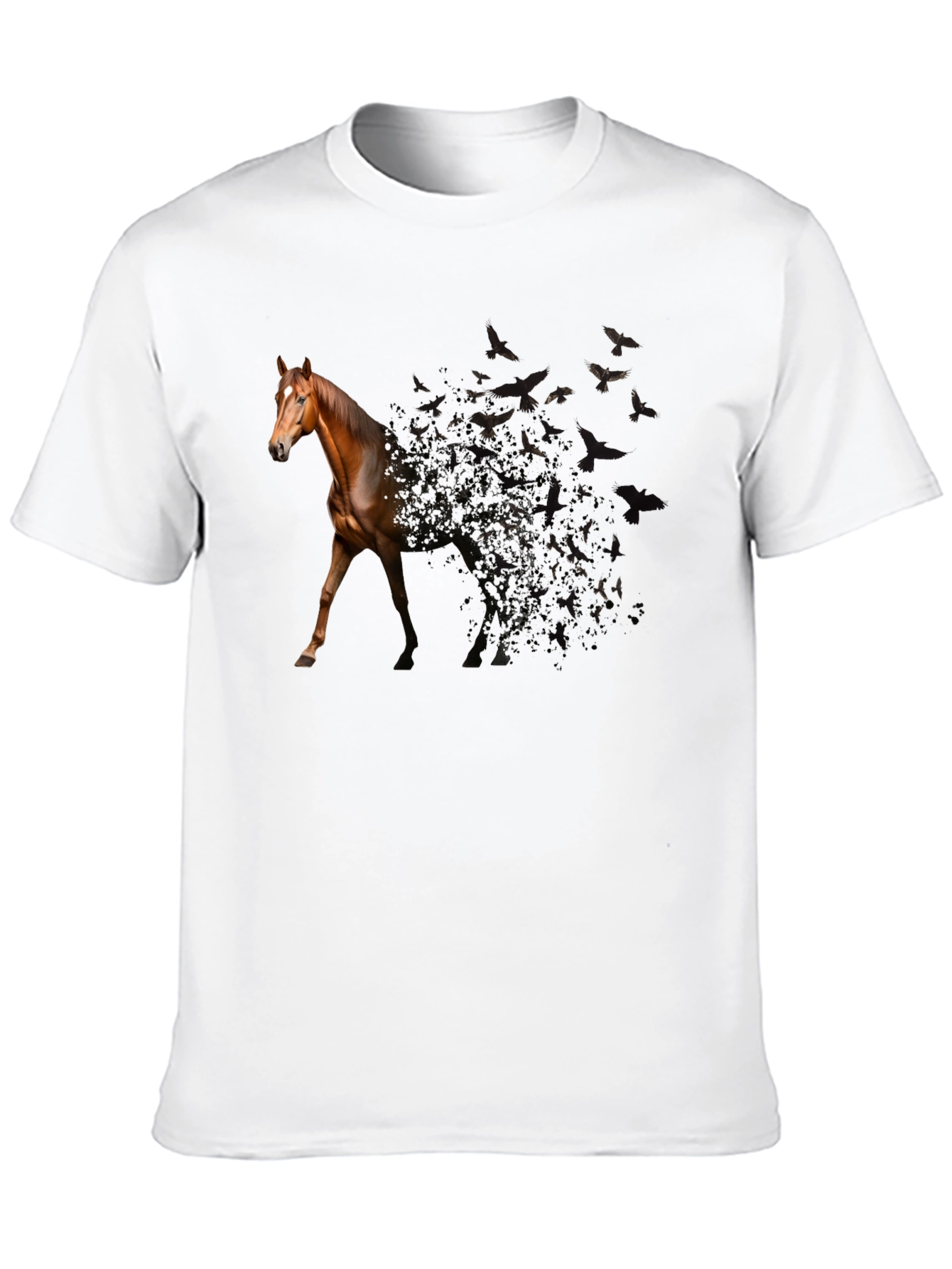 Black Horse to Birds Black Graphic Tee view 10