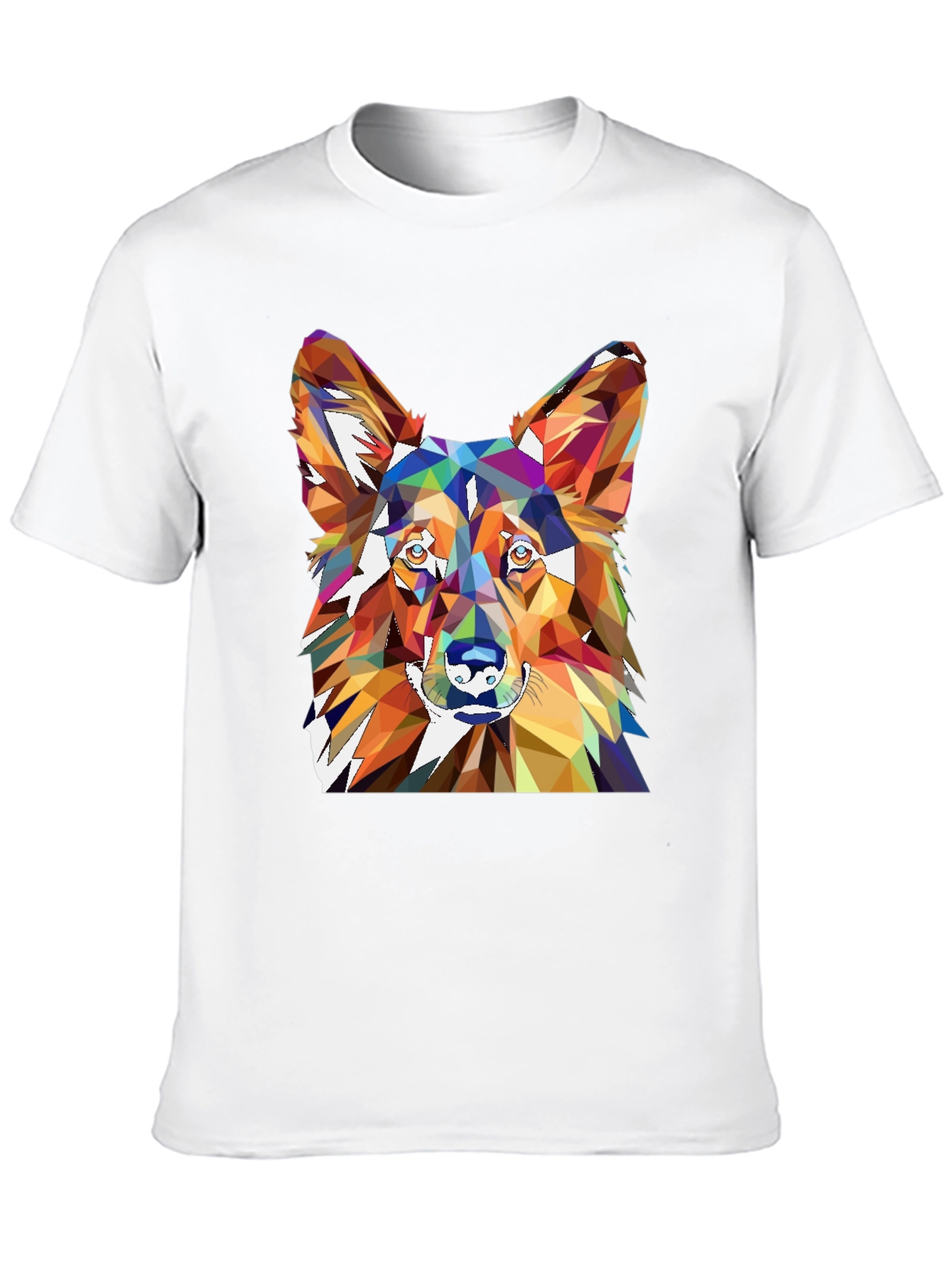 Black Geometric Dog Graphic Tee - Men's Black Short Sleeve view 10