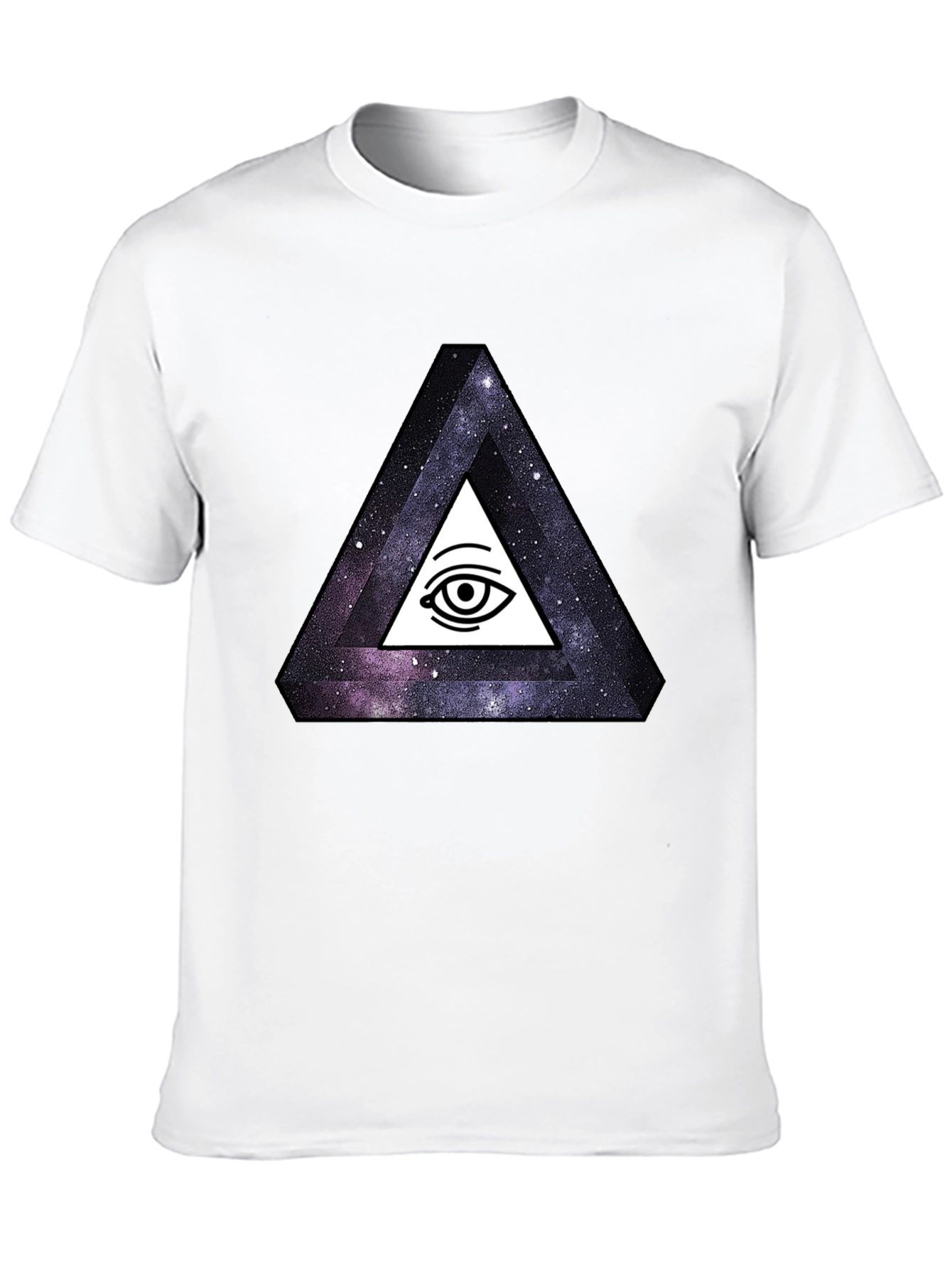 Black Illuminati Galaxy Triangle Black T-Shirt view 10