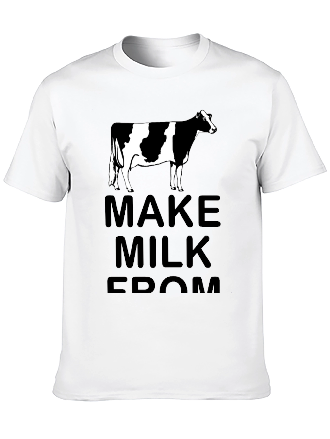 Black Make Milk From Cow T-Shirt - Black Cotton Tee view 10
