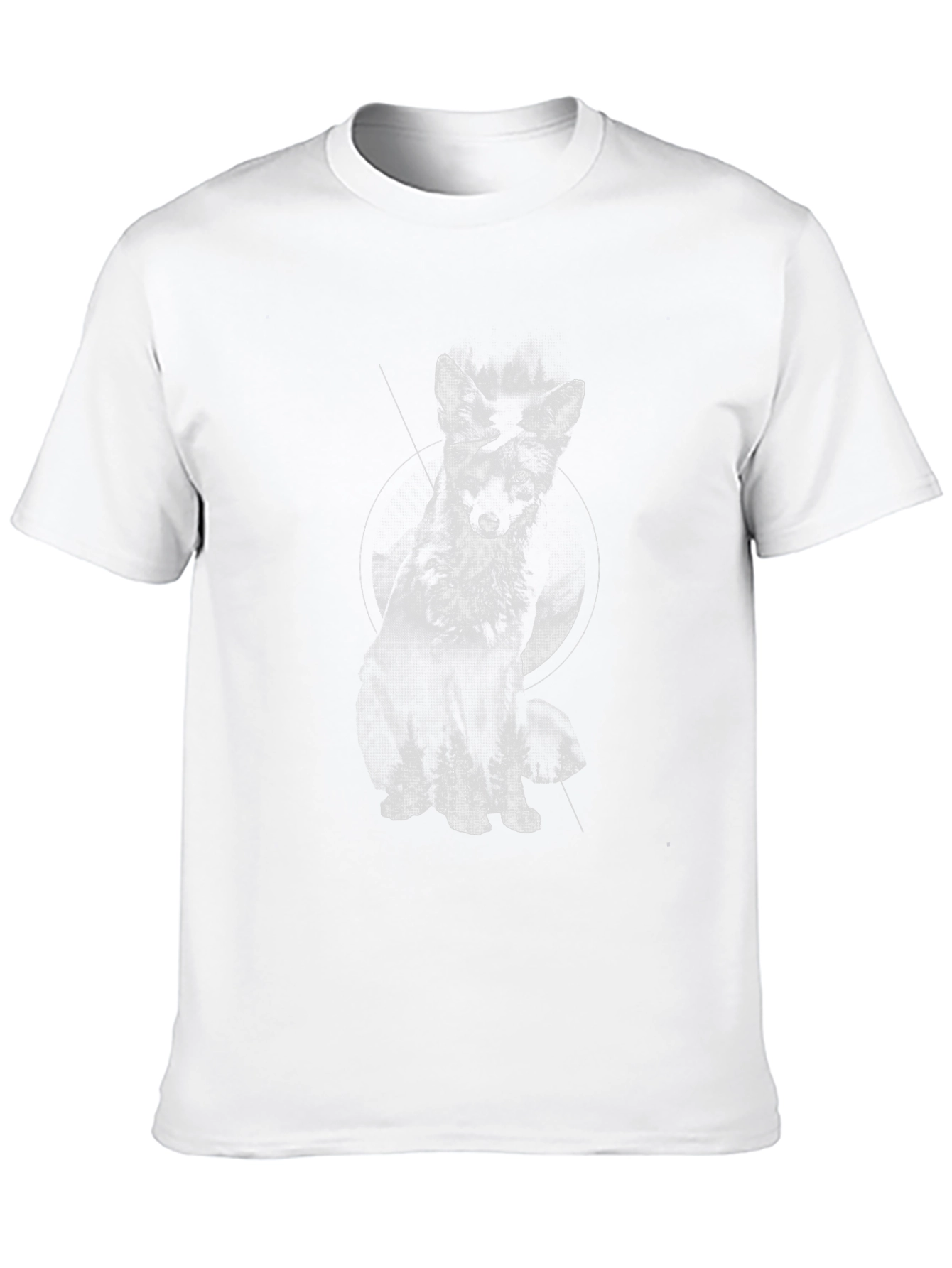 Black Monochrome Wolf Graphic Tee - Stylish Black T-Shirt view 10