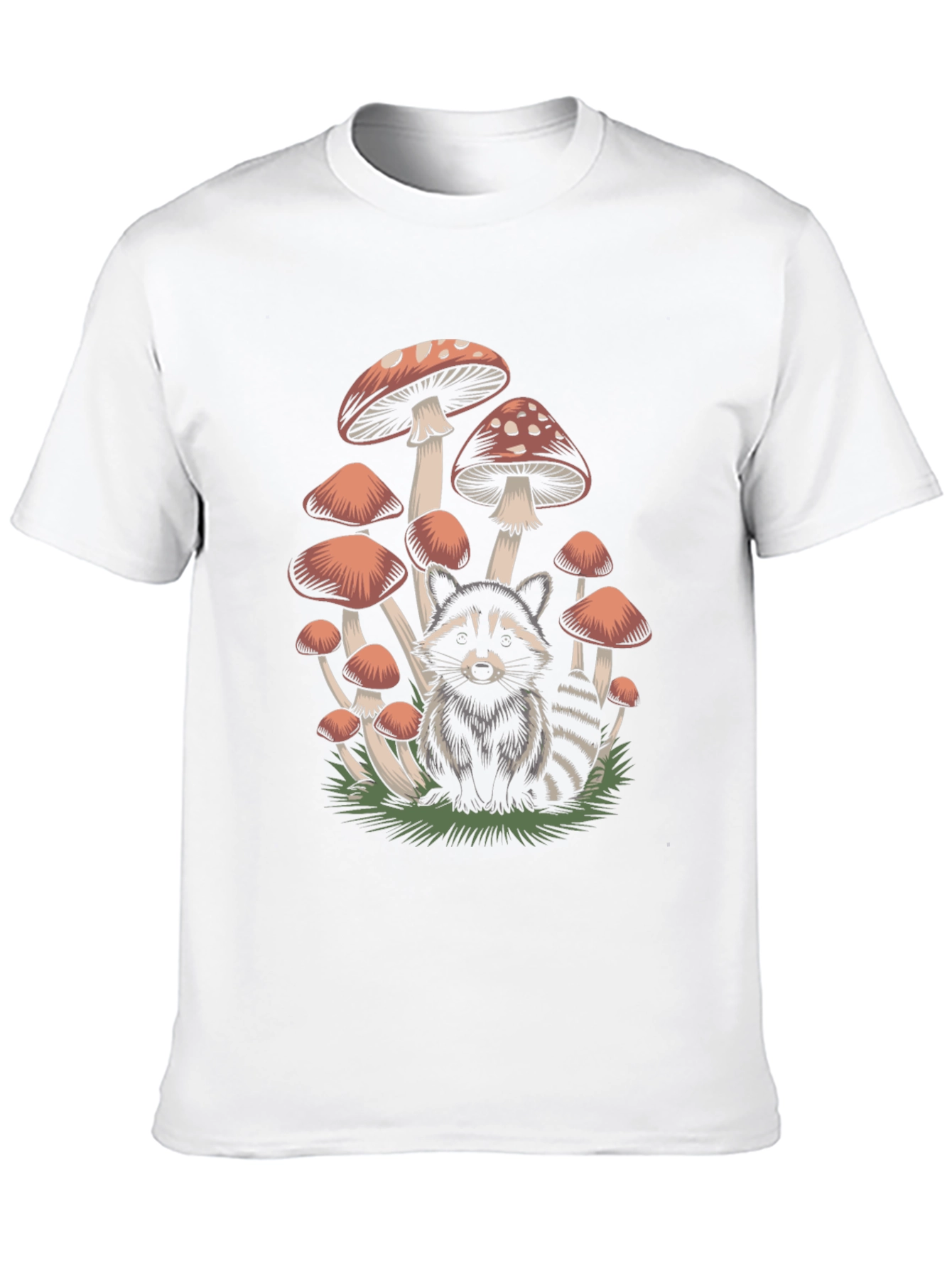 Black Raccoon & Mushroom Graphic Tee view 10