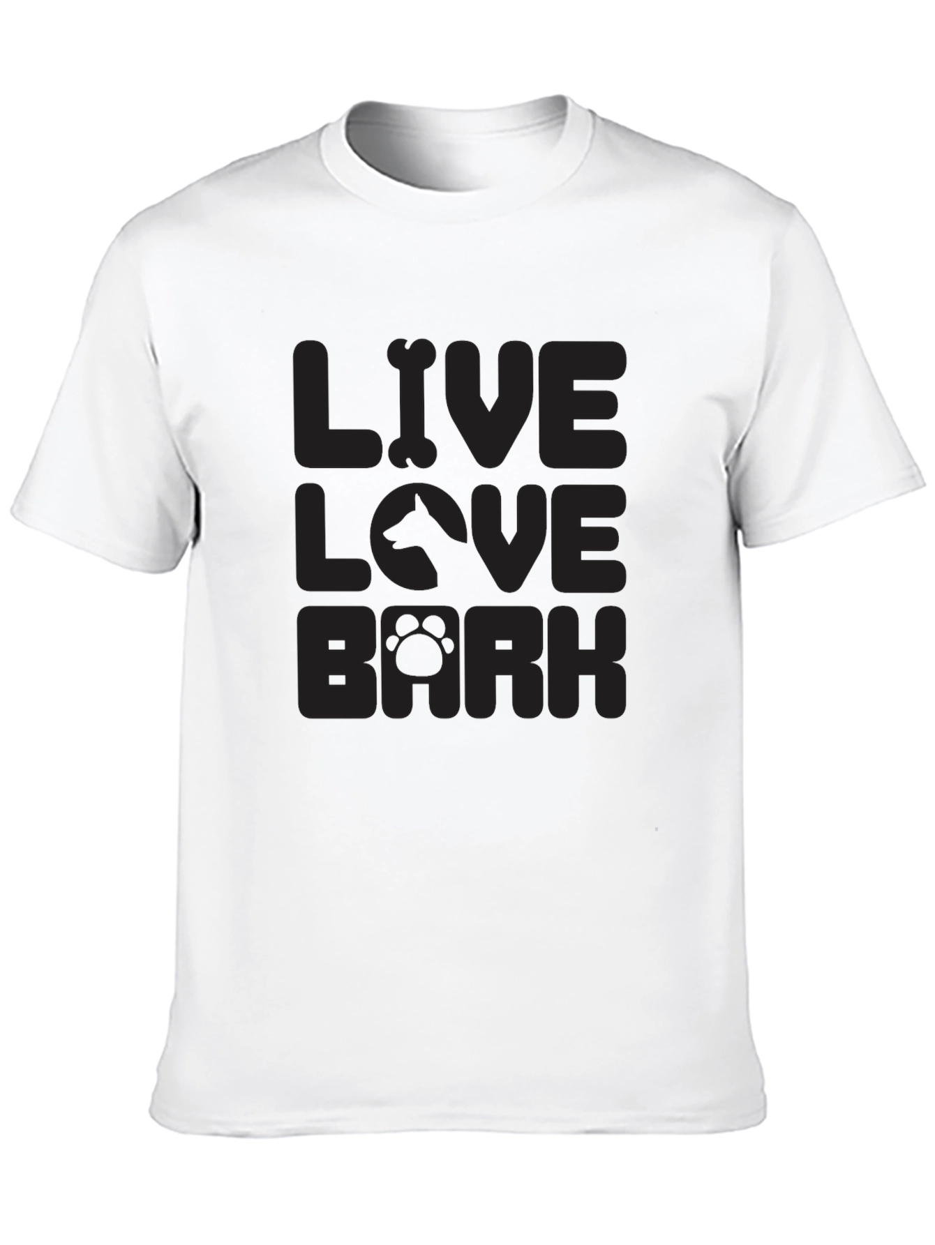 Black Live Love Bark Dog T-Shirt view 10