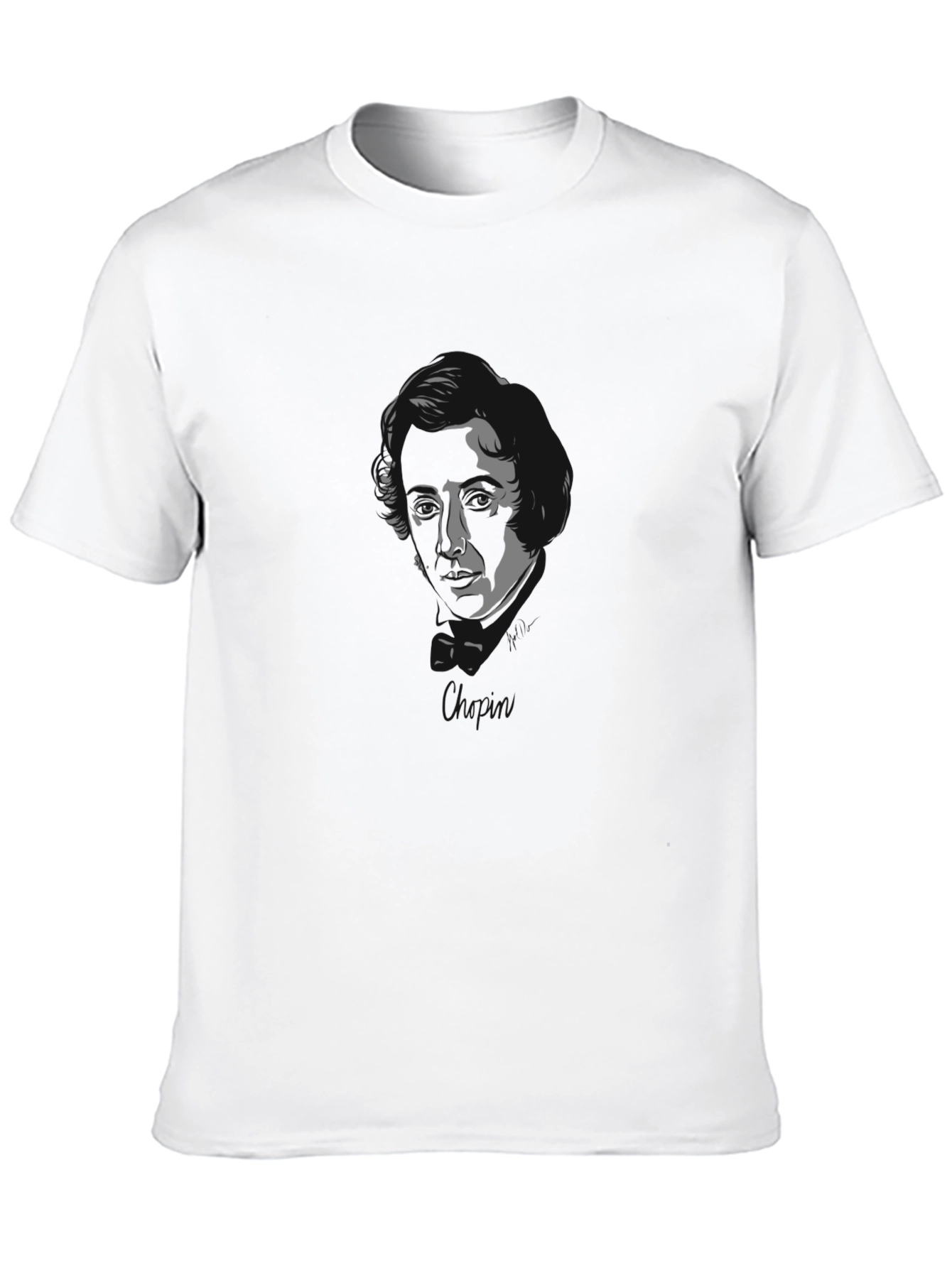 Black Monochrome Portrait Graphic T-Shirt view 10