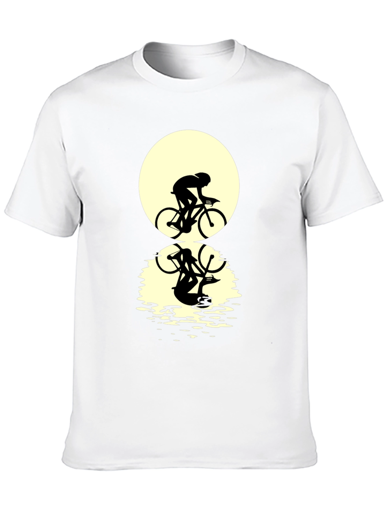 Black Cyclist Silhouette Graphic Tee - Black view 10