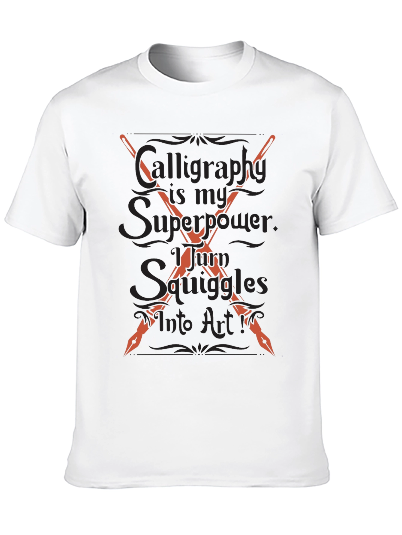 Black Calligraphy Superpower Graphic Tee - Artistic Expression view 10