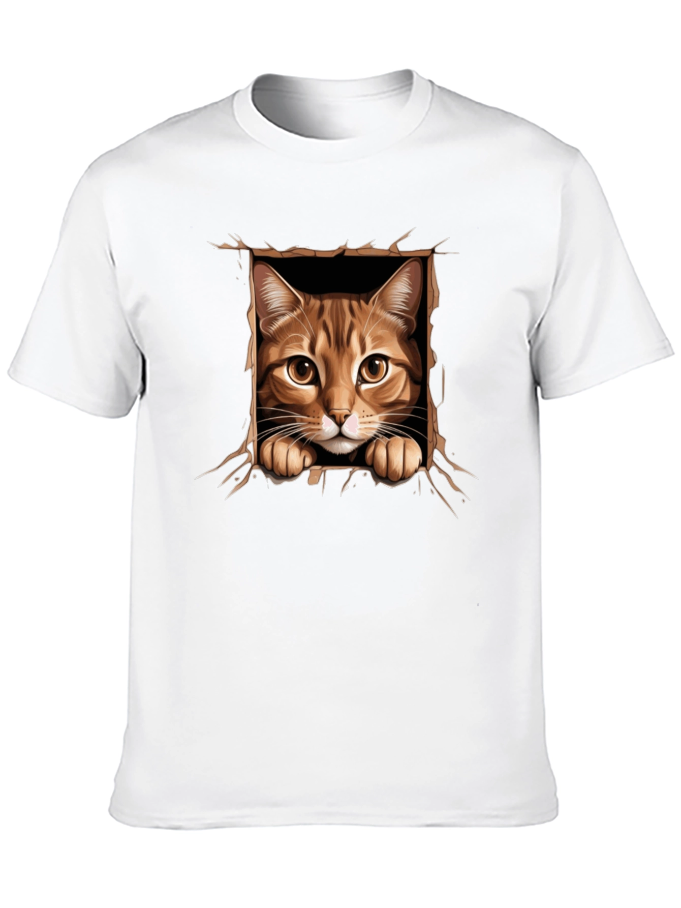 Black Cat Peekaboo T-Shirt: 3D Graphic Print view 10