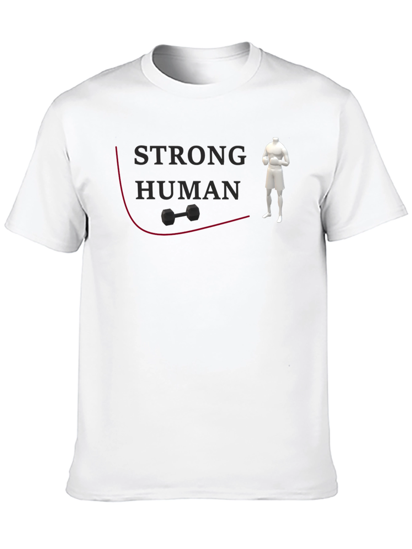 Black Strong Human Graphic Tee - Gym & Fitness Apparel view 10