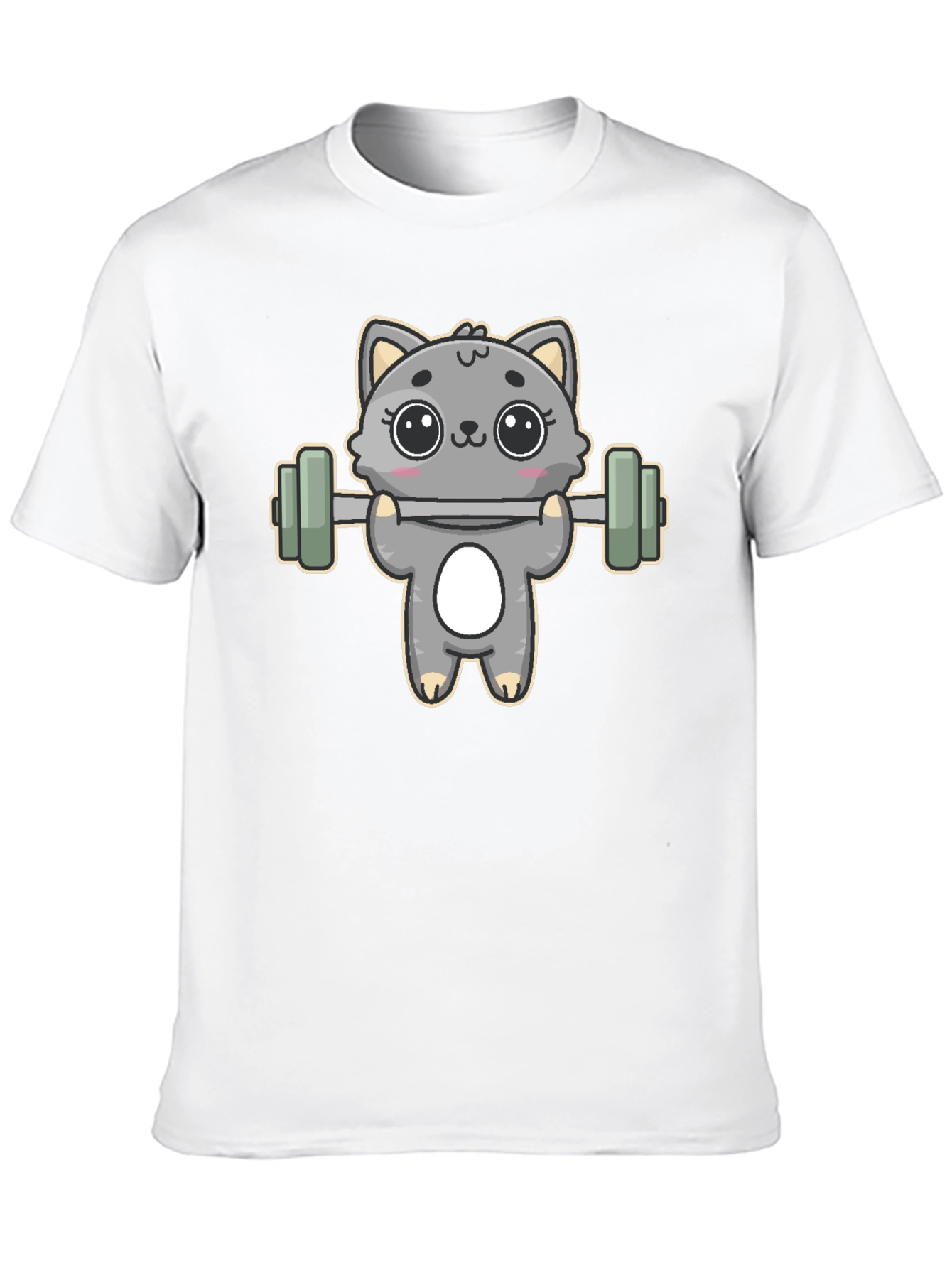 Black Cute Weightlifting Cat T-Shirt view 10