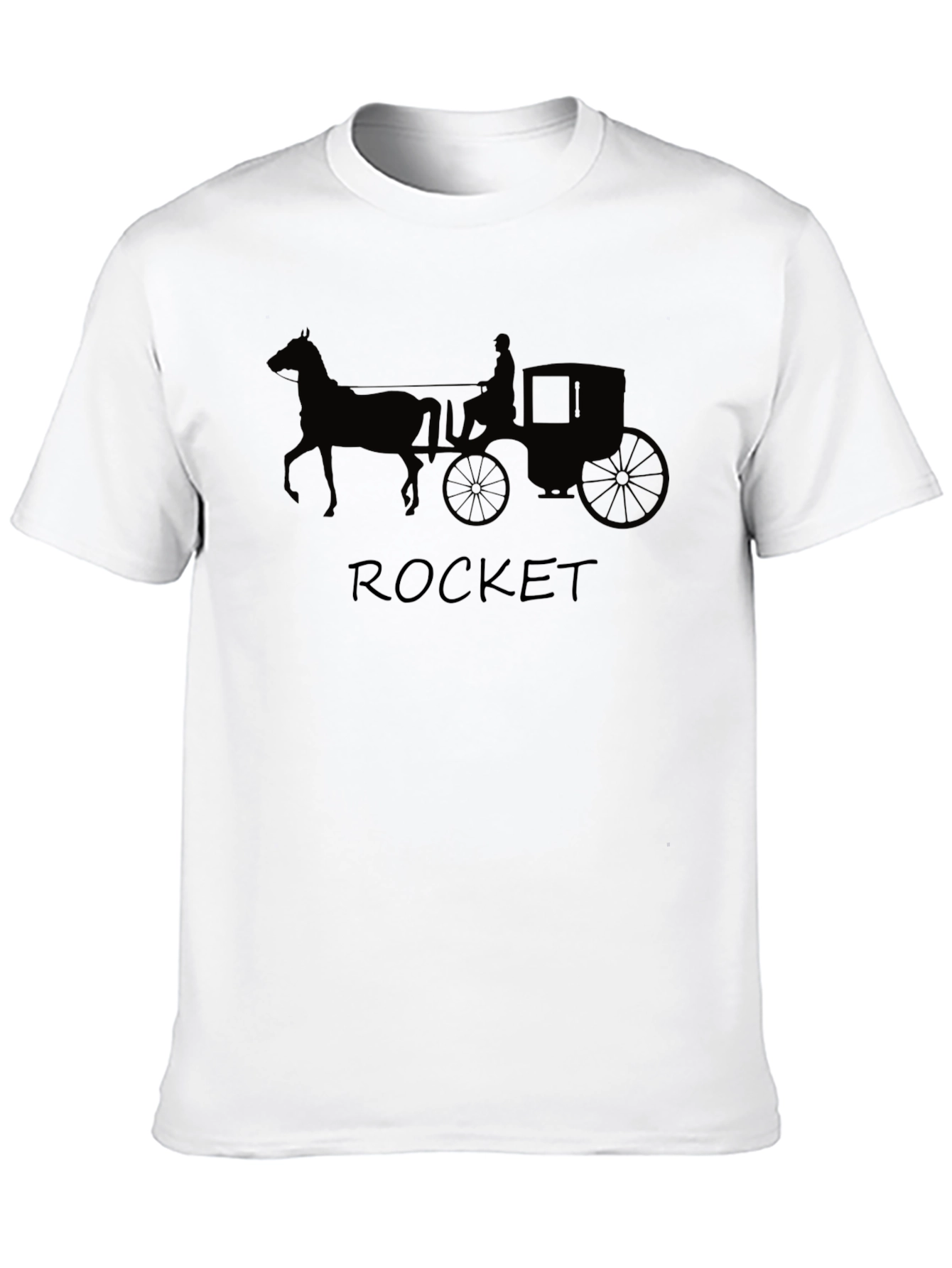 Black Horse Drawn Carriage T-Shirt - Rocket view 10