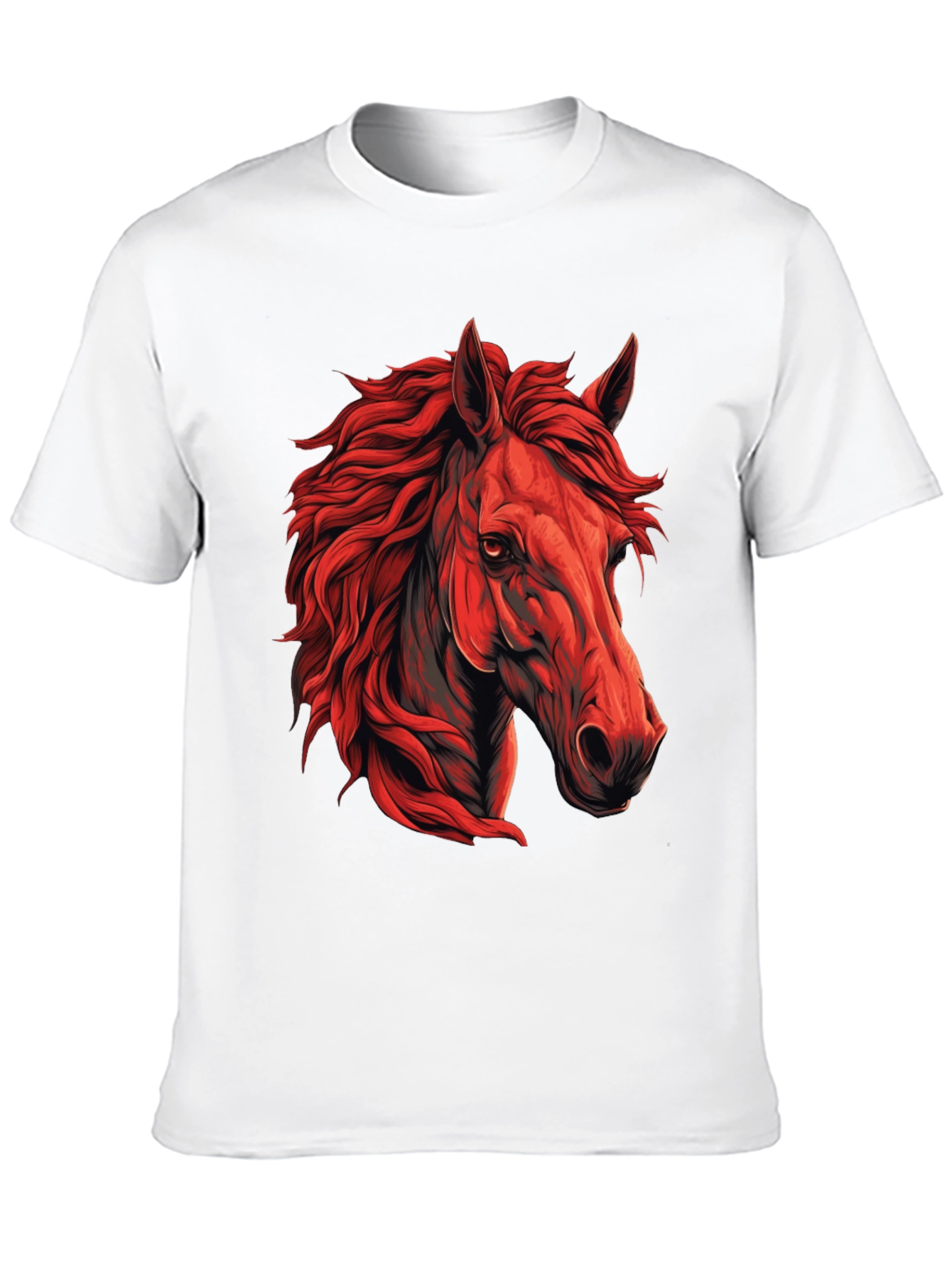 Black Red Horse Graphic T-Shirt - Unique Animal Design view 10