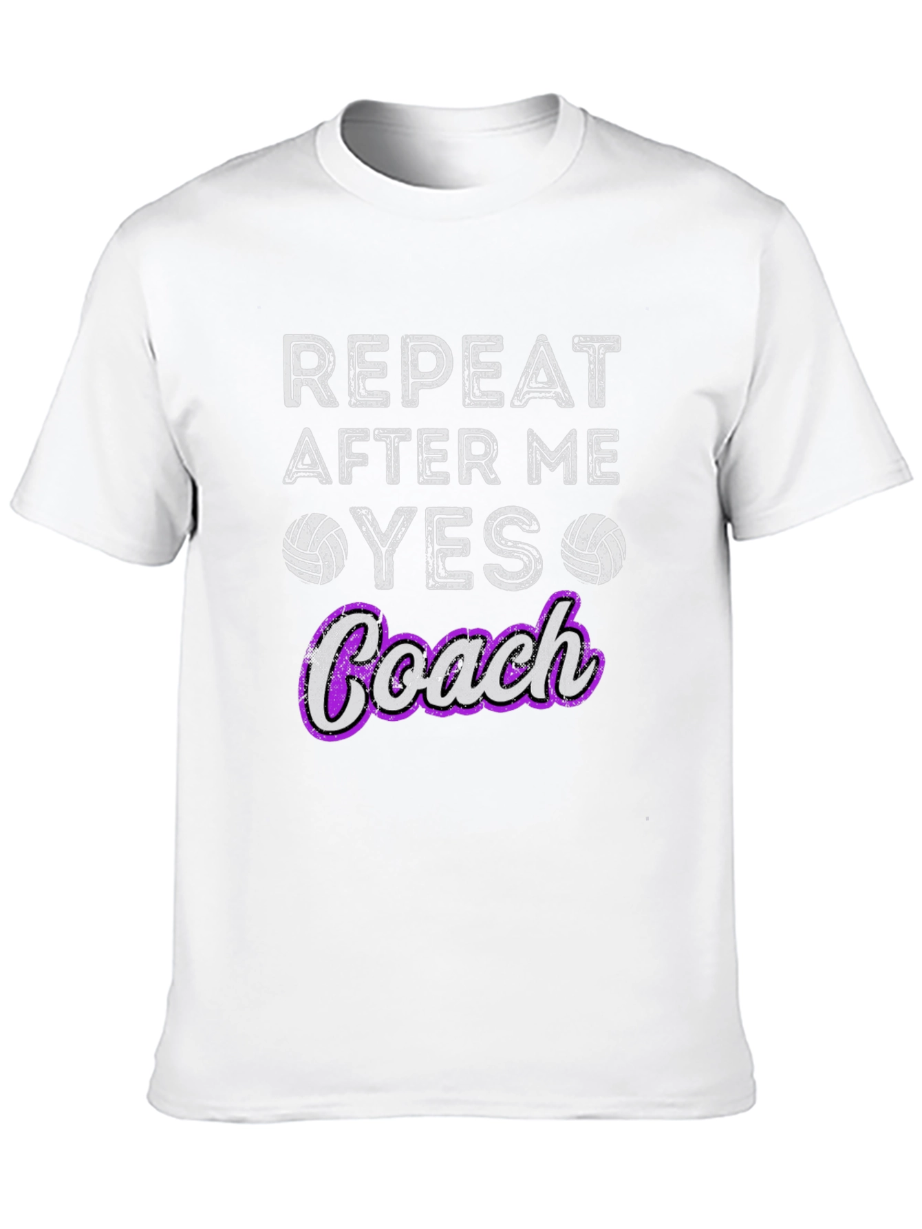Black Volleyball Coach T-Shirt - Repeat After Me Yes view 10