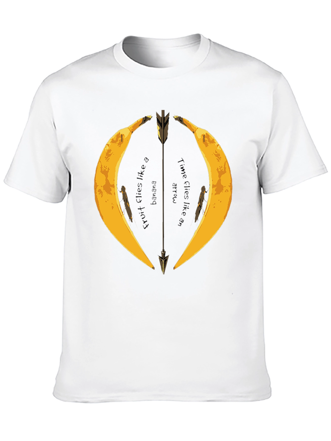 Black Banana Arrow T-Shirt - Fruit & Time Humor Tee view 10
