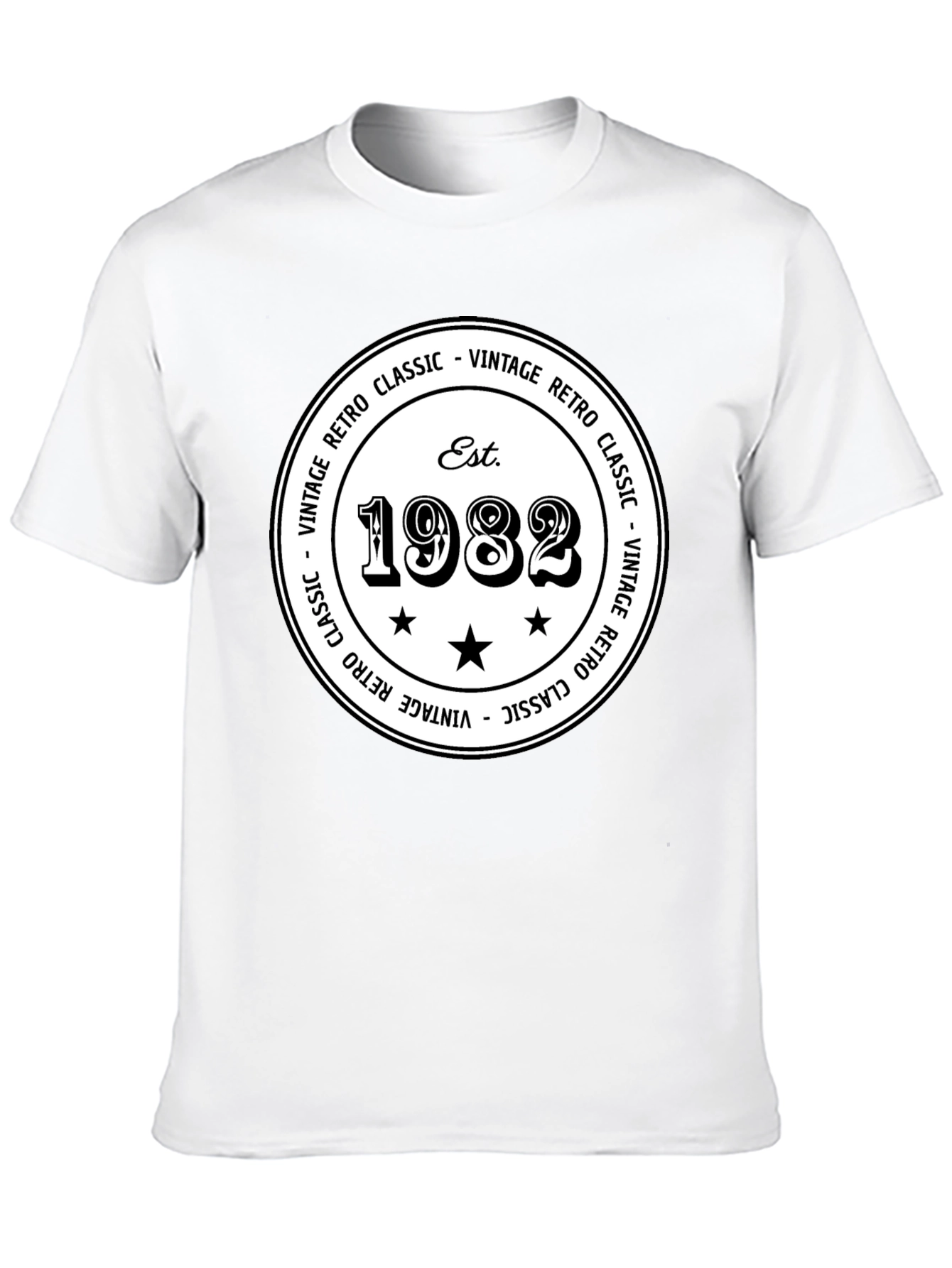 Black Vintage 1982 Retro Classic T-Shirt view 10