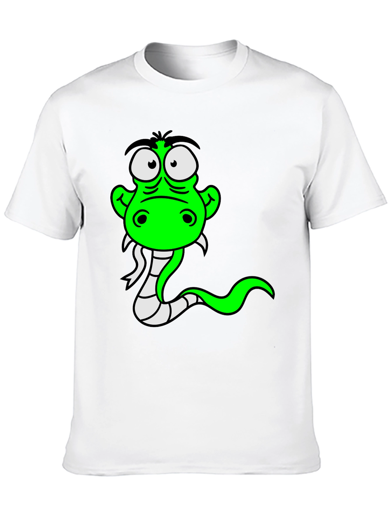 Black Cartoon Snake Graphic Tee - Black Cotton view 10