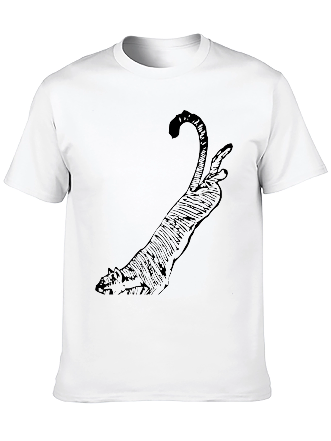 Black Men's Black Cat Graphic Print Tee view 10