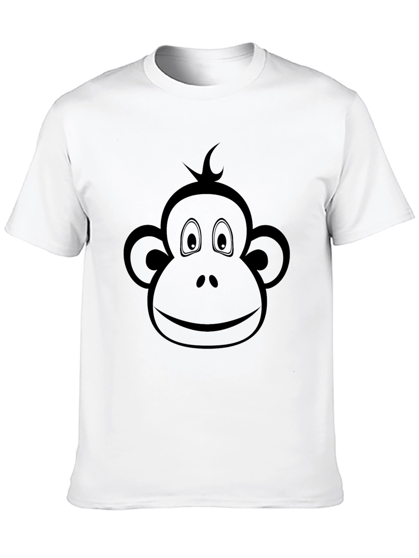Black Monkey Face Graphic Tee - Cool Crew Neck T-Shirt view 10