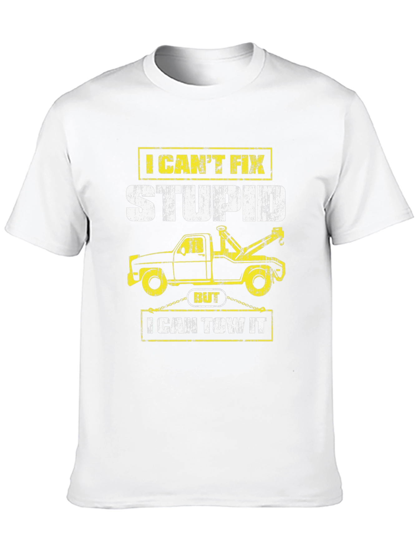 Black Funny Tow Truck Driver T-Shirt - I Can't Fix Stupid view 10