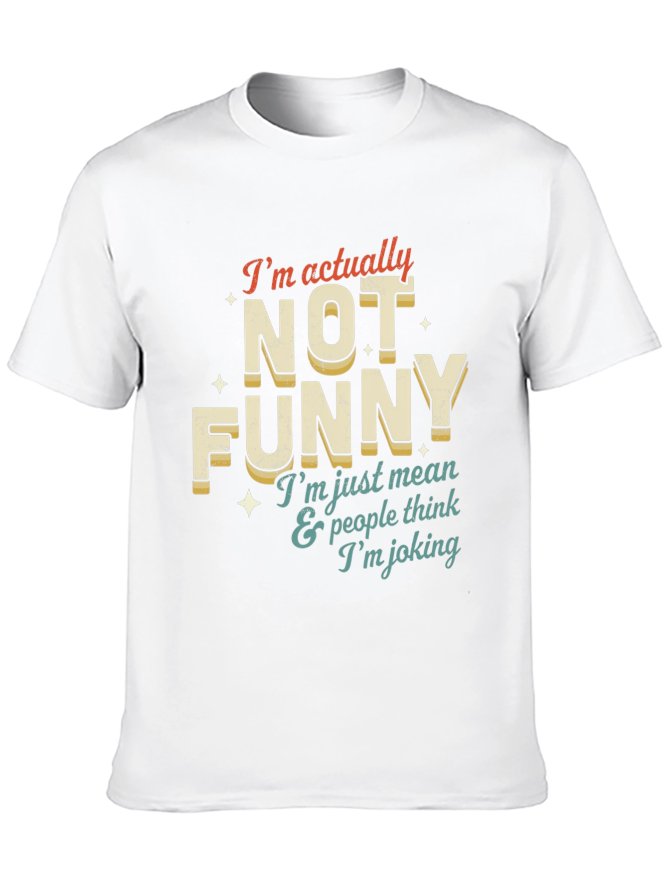 Black Funny T-Shirt: I'm Not Funny view 10