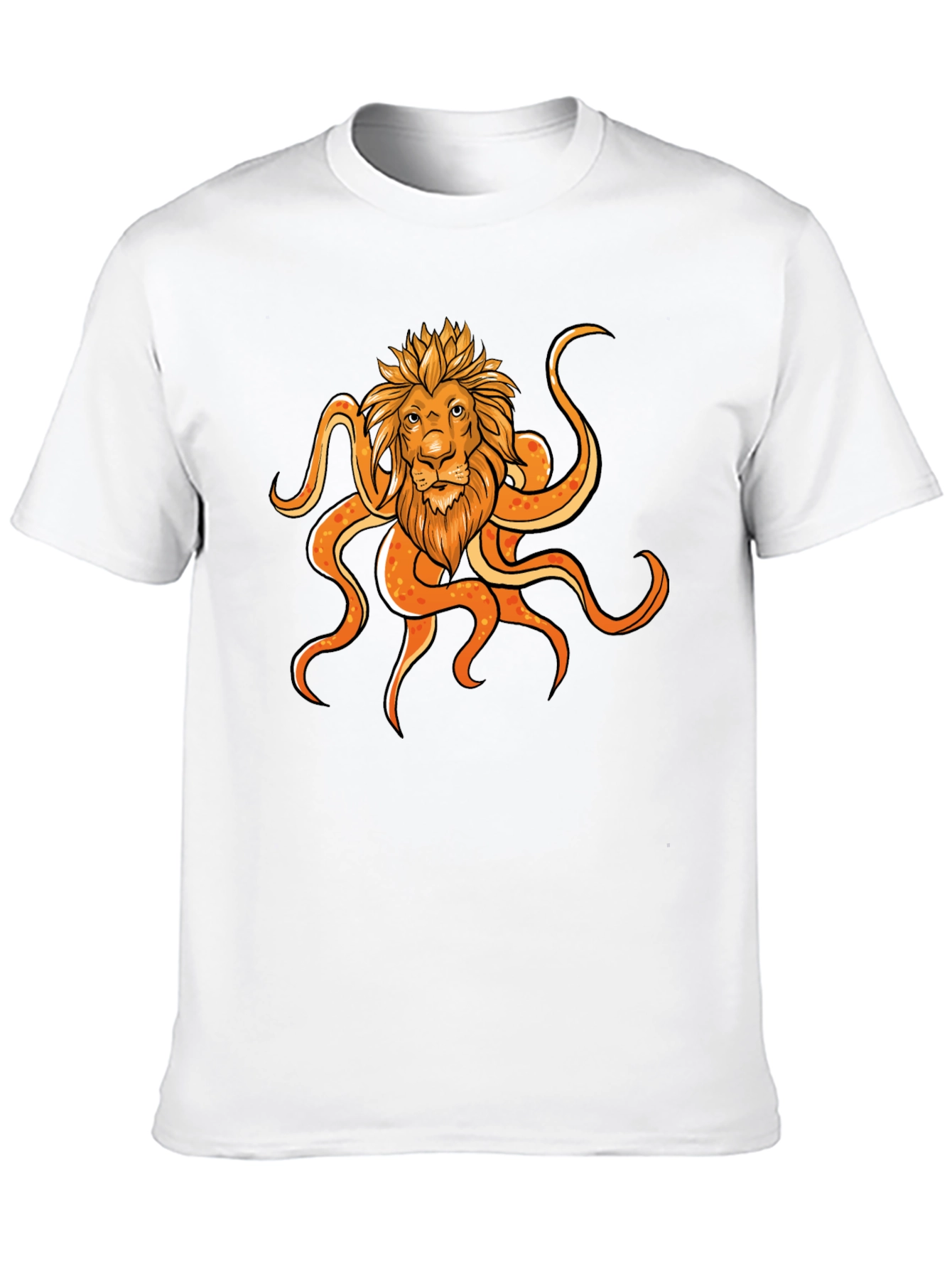Black Lion Octopus Graphic Black T-Shirt view 10