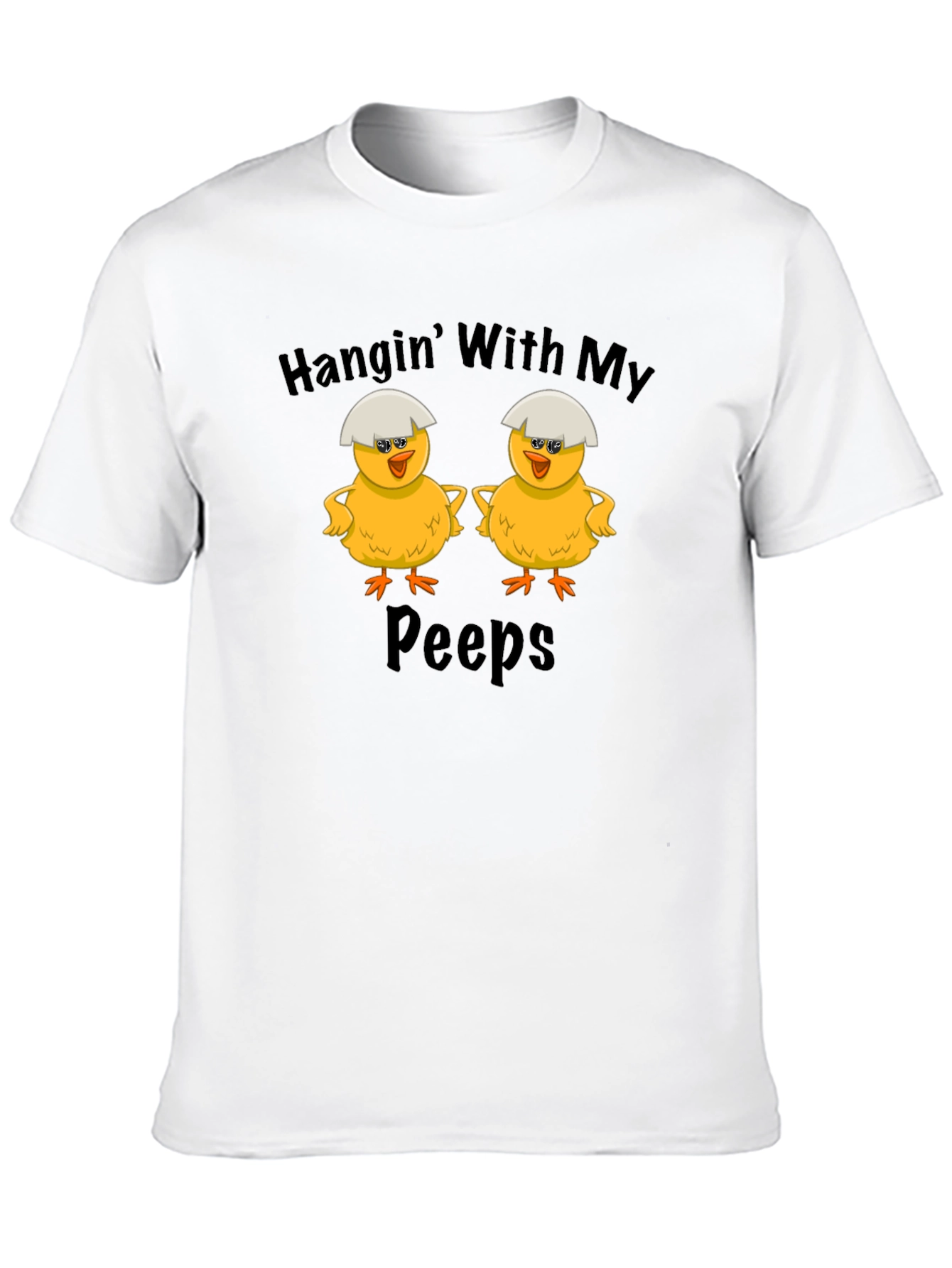Camiseta Negra: Pollitos "Hanging With My Peeps"
