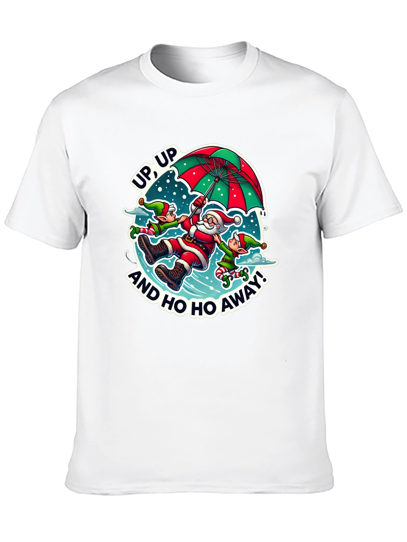Black Santa & Elves Graphic Tee - Holiday Humor view 10