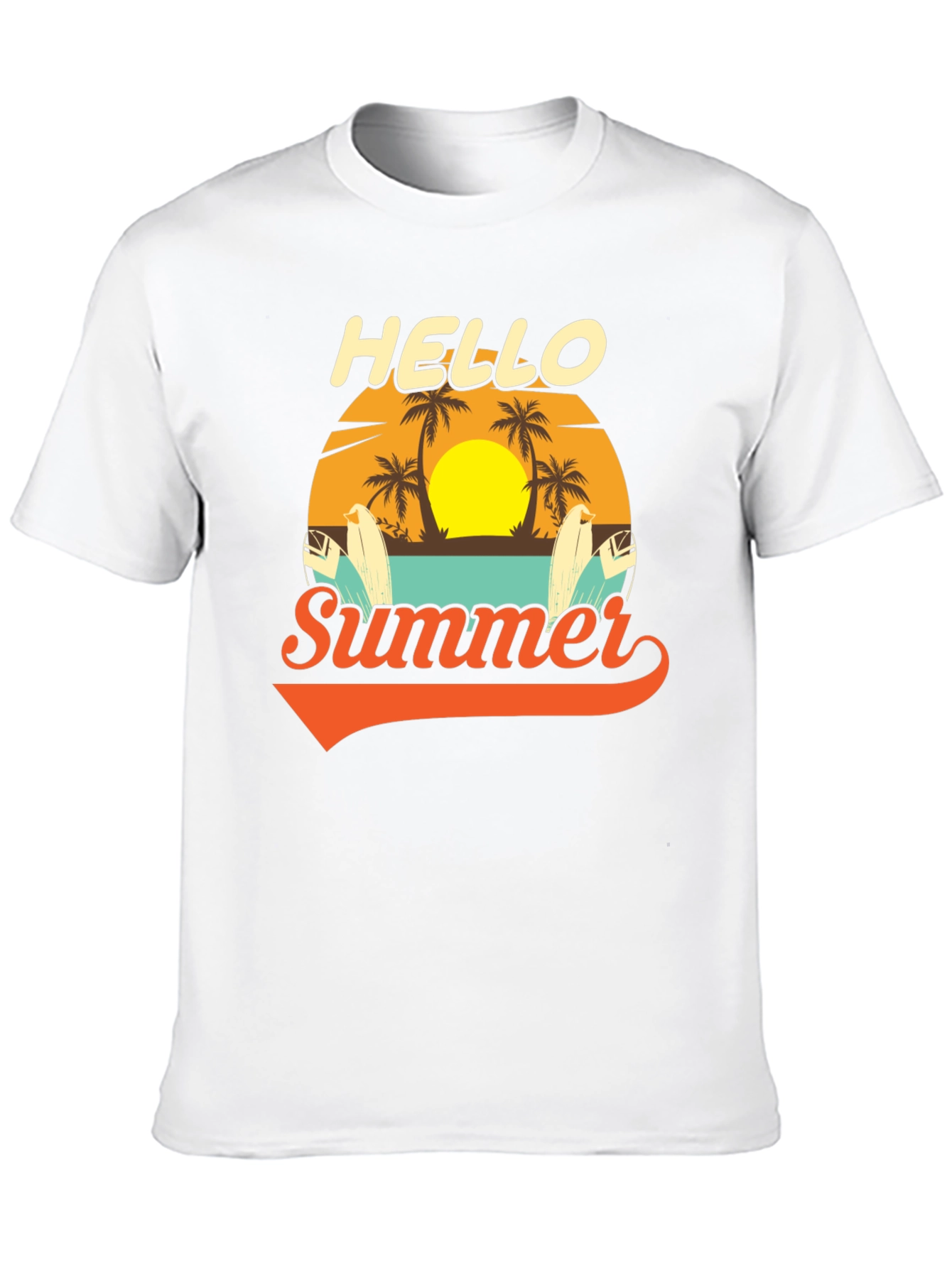 Black Hello Summer Graphic Tee - Beach Vacation Ready! view 10