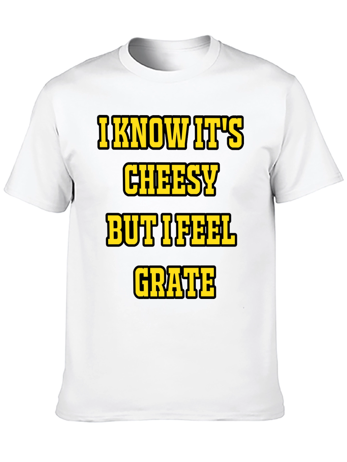 Black Cheesy Grate Pun T-Shirt - Black view 10