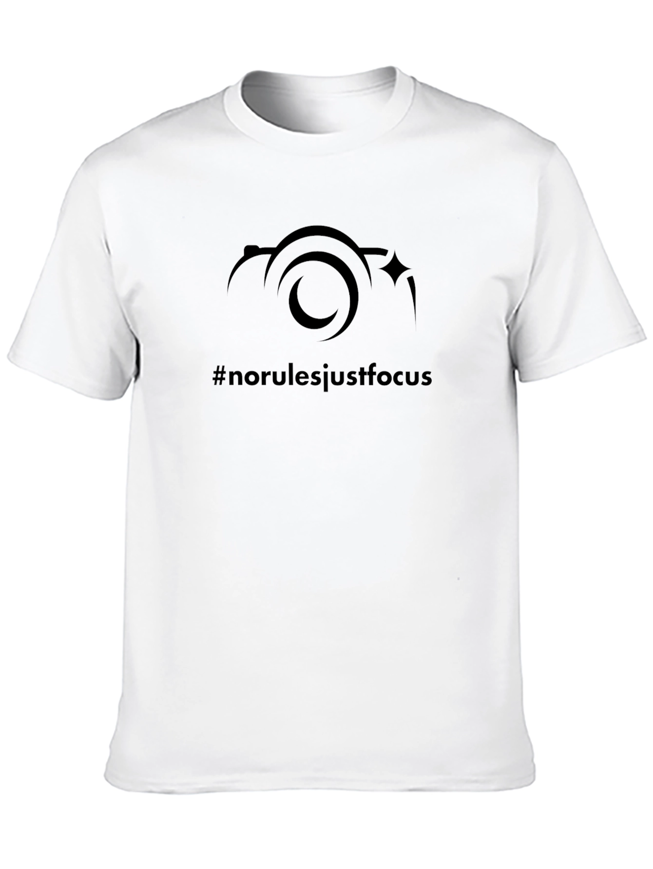 Black Men's Black #norulesjustfocus Camera Graphic T-Shirt view 10