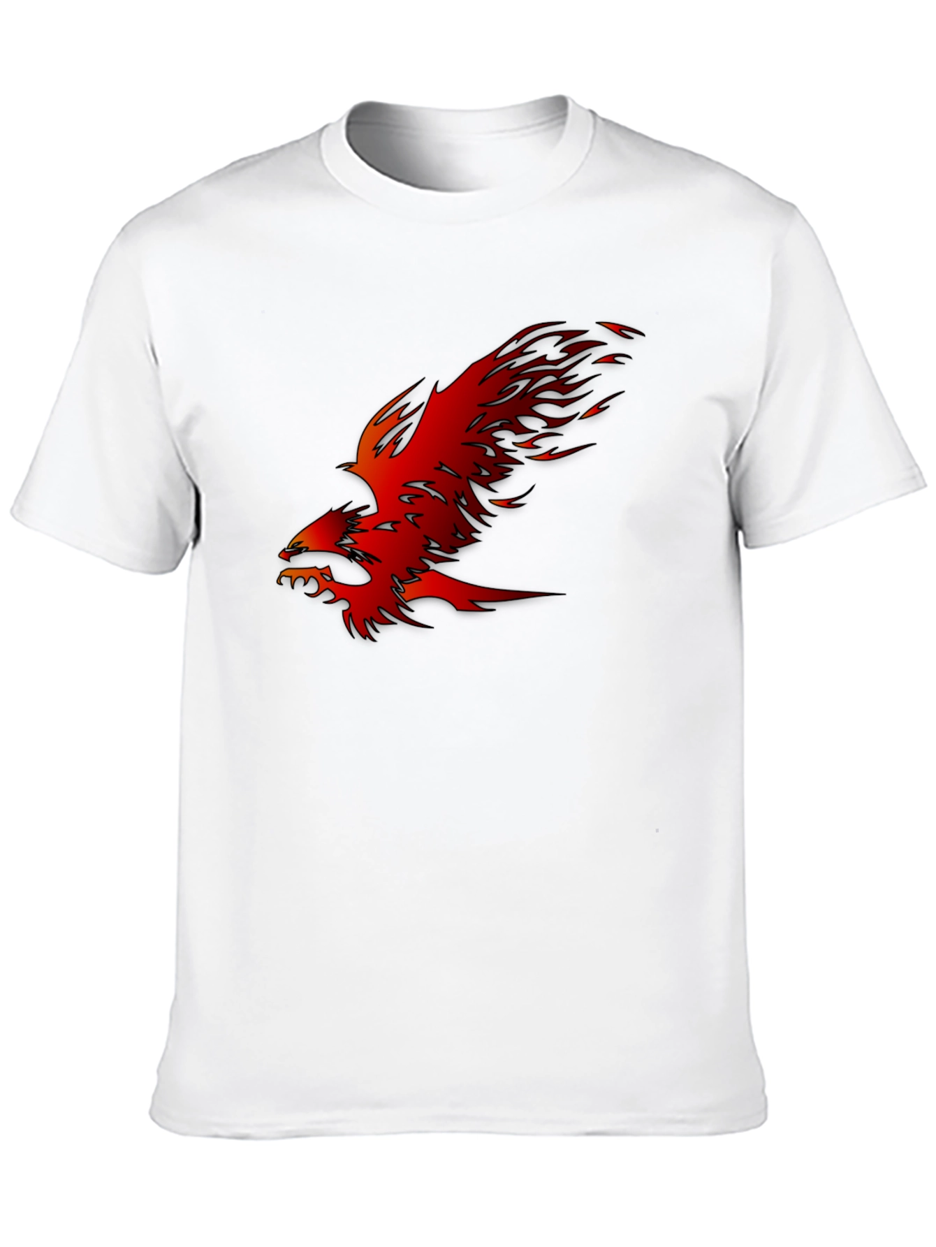Black Fiery Phoenix Graphic Black T-Shirt view 10
