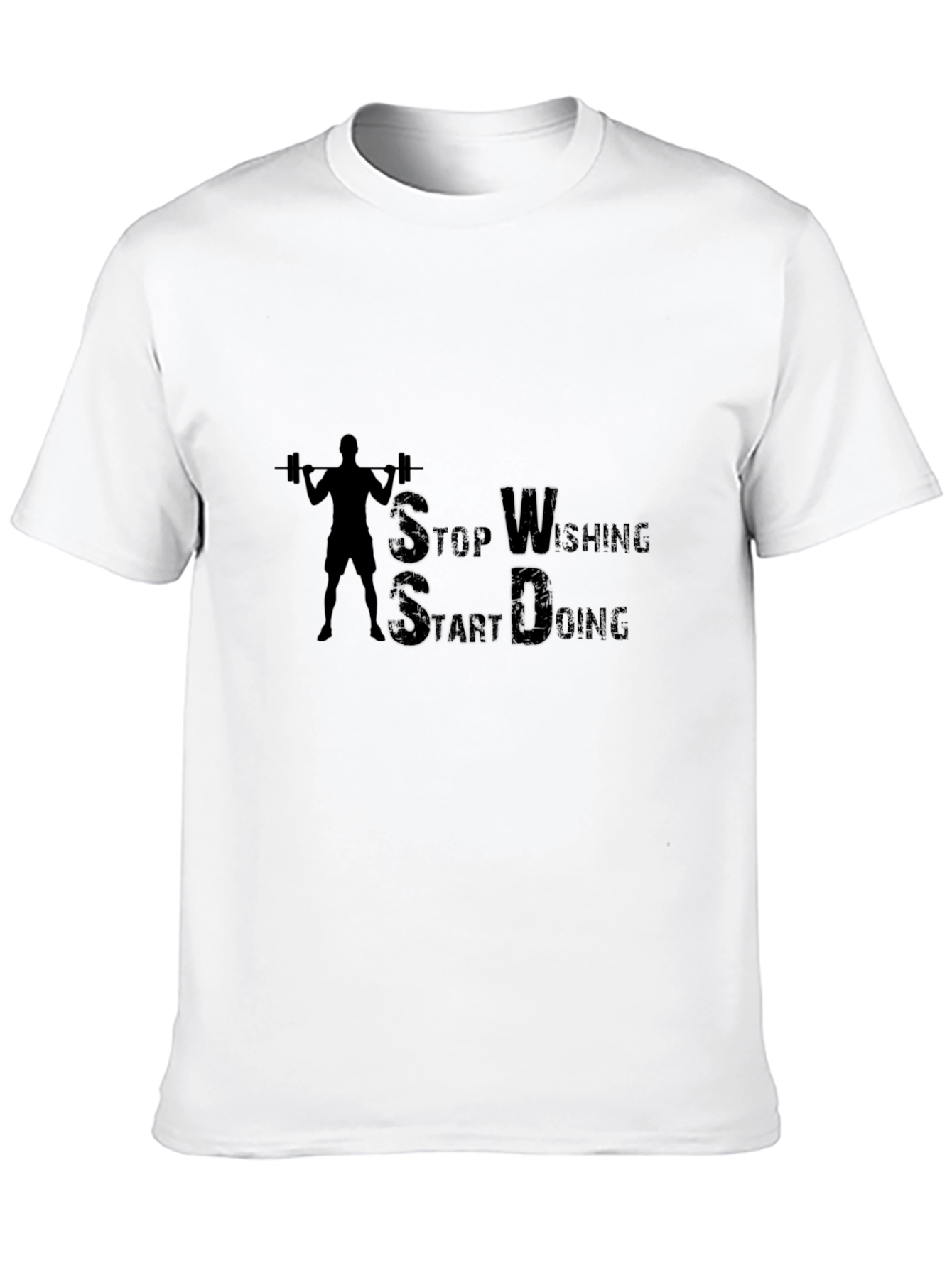 Black Stop Wishing Start Doing Gym T-Shirt view 10