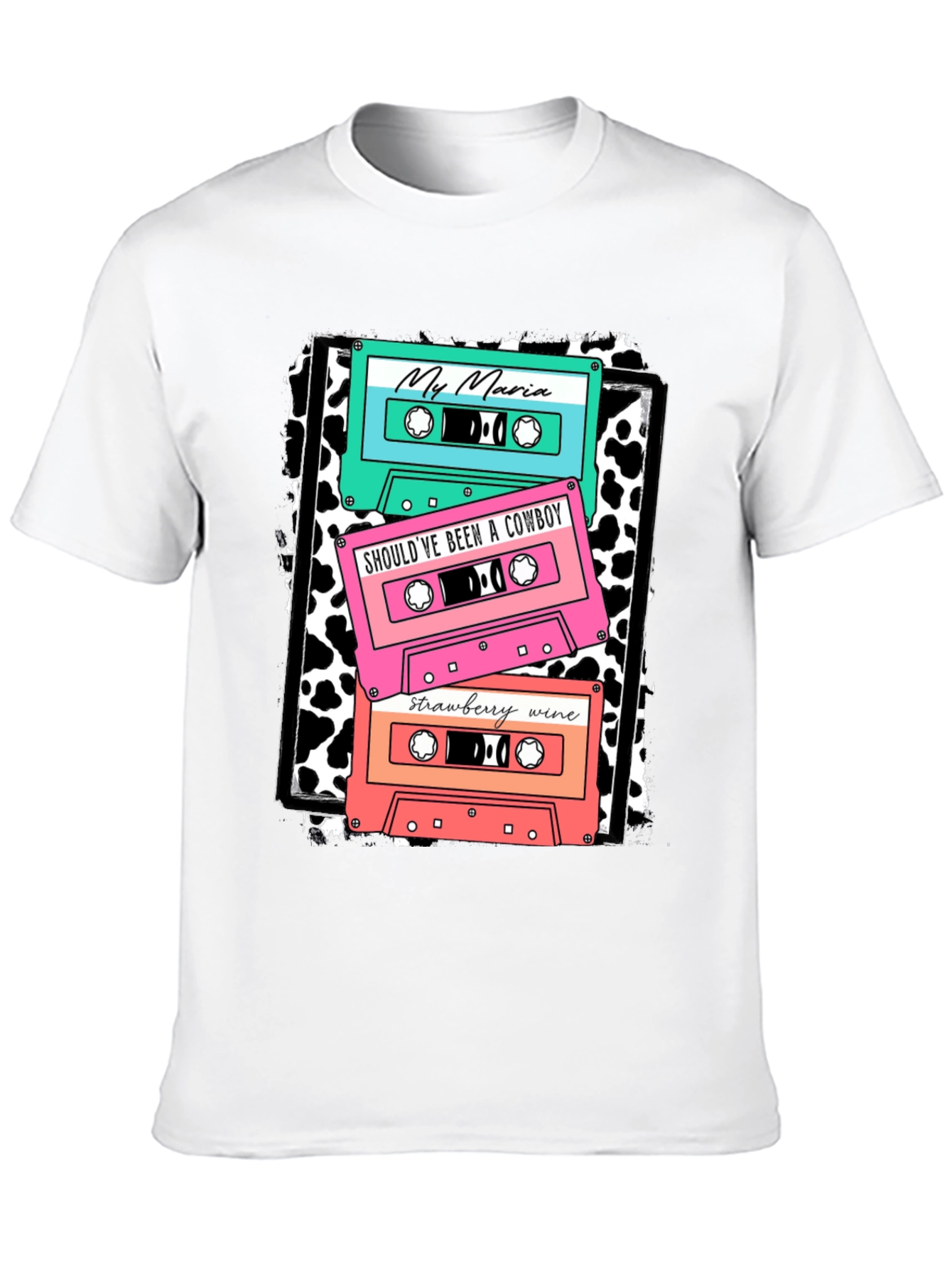 Black Retro Cassette Tape Music T-Shirt view 10