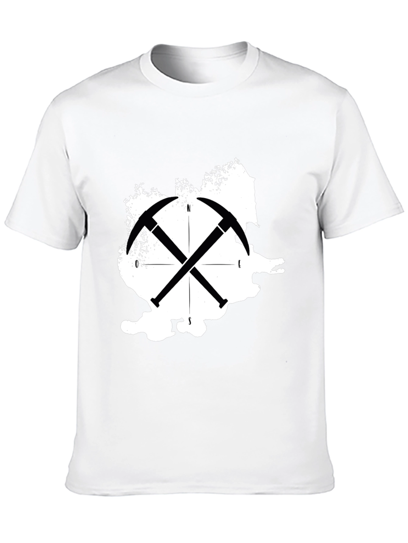 Black Romania Map Crossed Pickaxe T-Shirt view 10