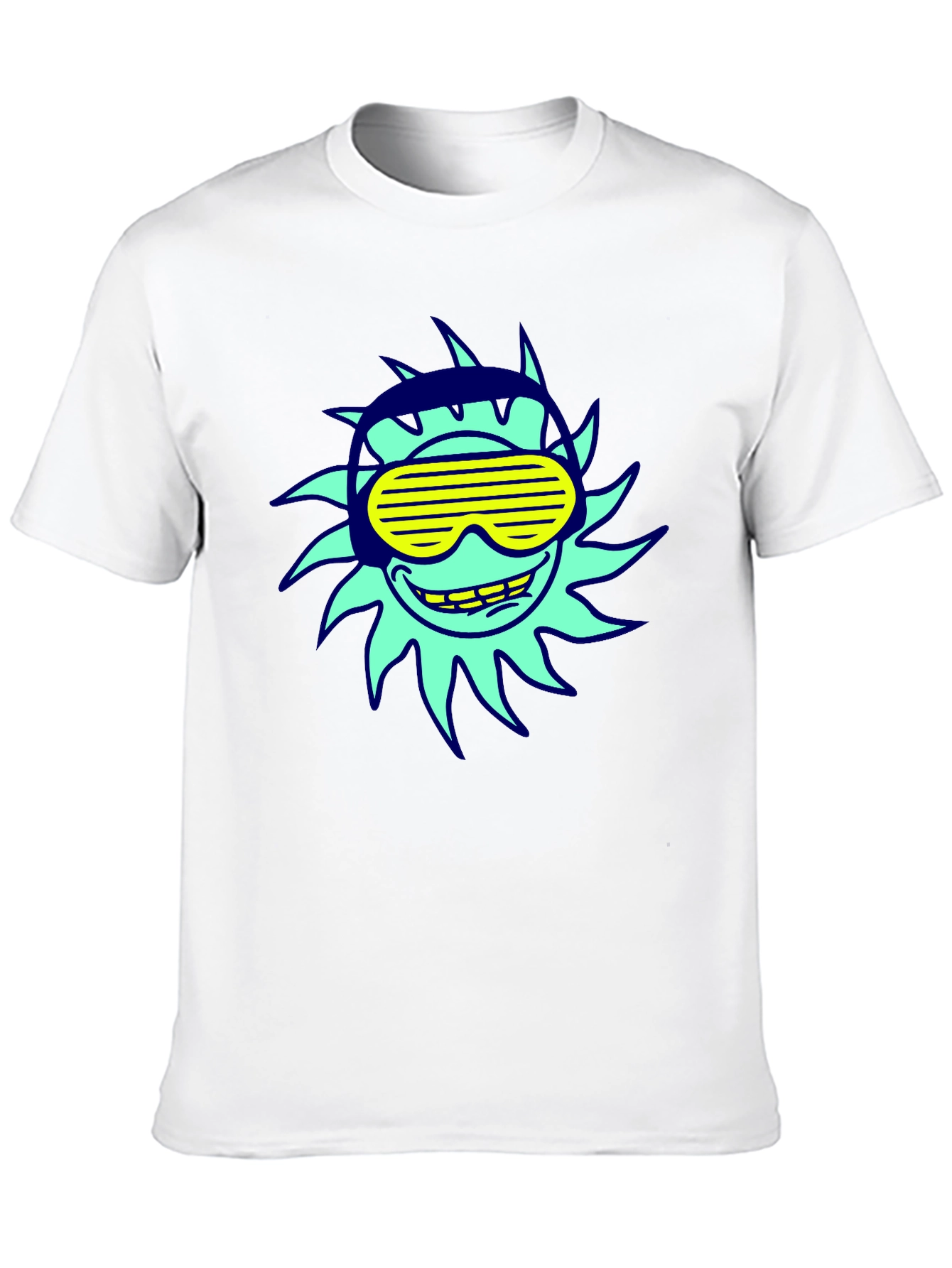 Black Cool Sun Graphic Tee - Black Cotton T-Shirt view 10