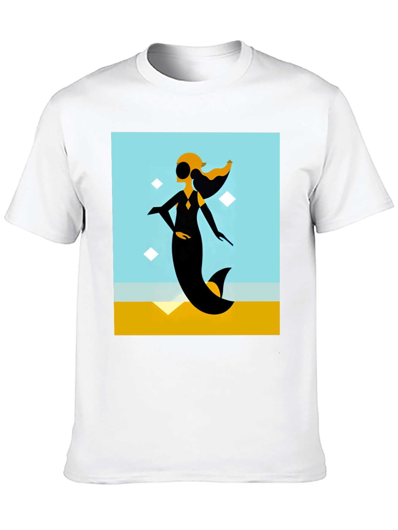 Black Abstract Mermaid Graphic Tee view 10