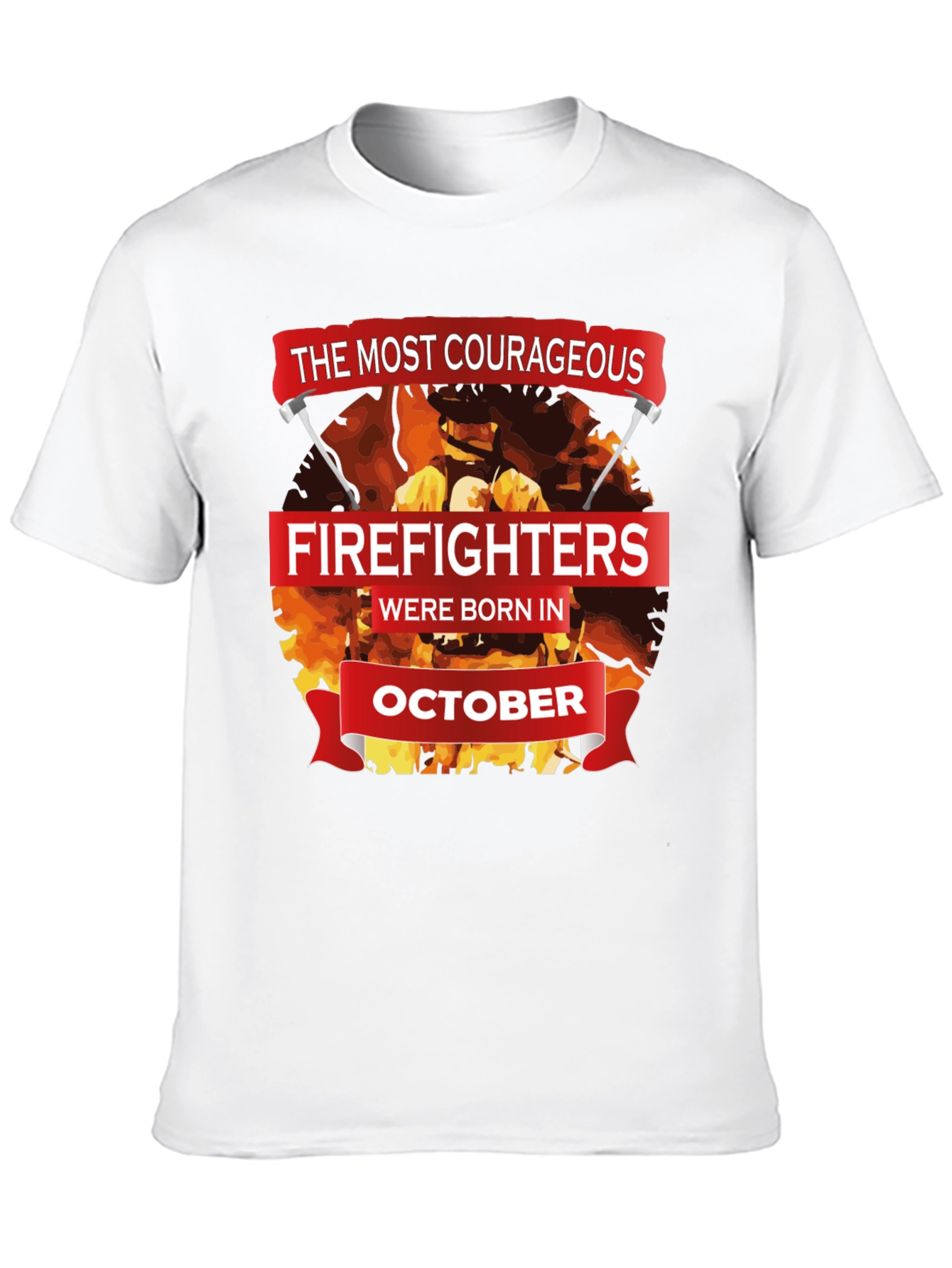Black Courageous Firefighters October Birthday T-Shirt view 10