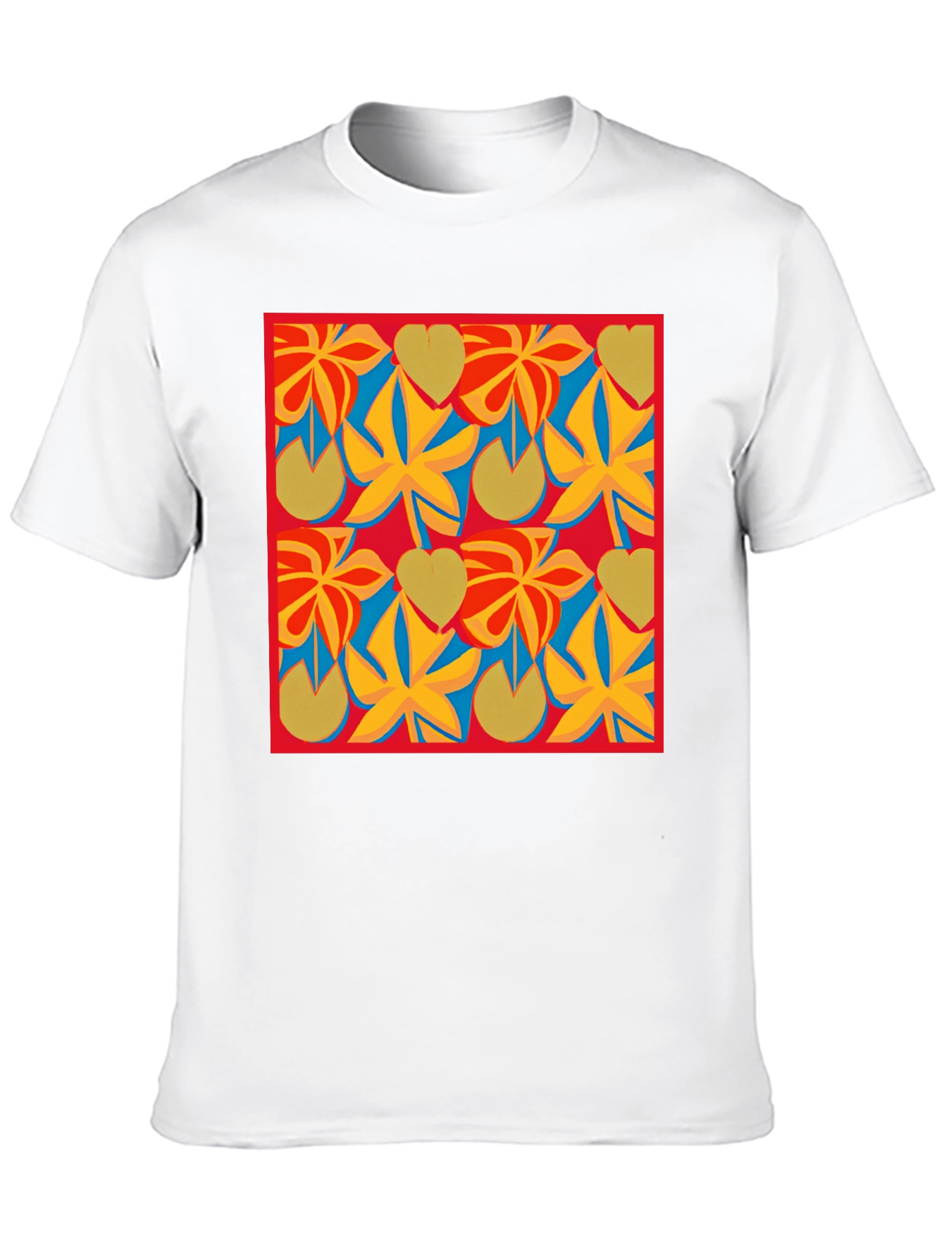 Black Abstract Floral Pattern T-Shirt - Modern Art Tee view 10