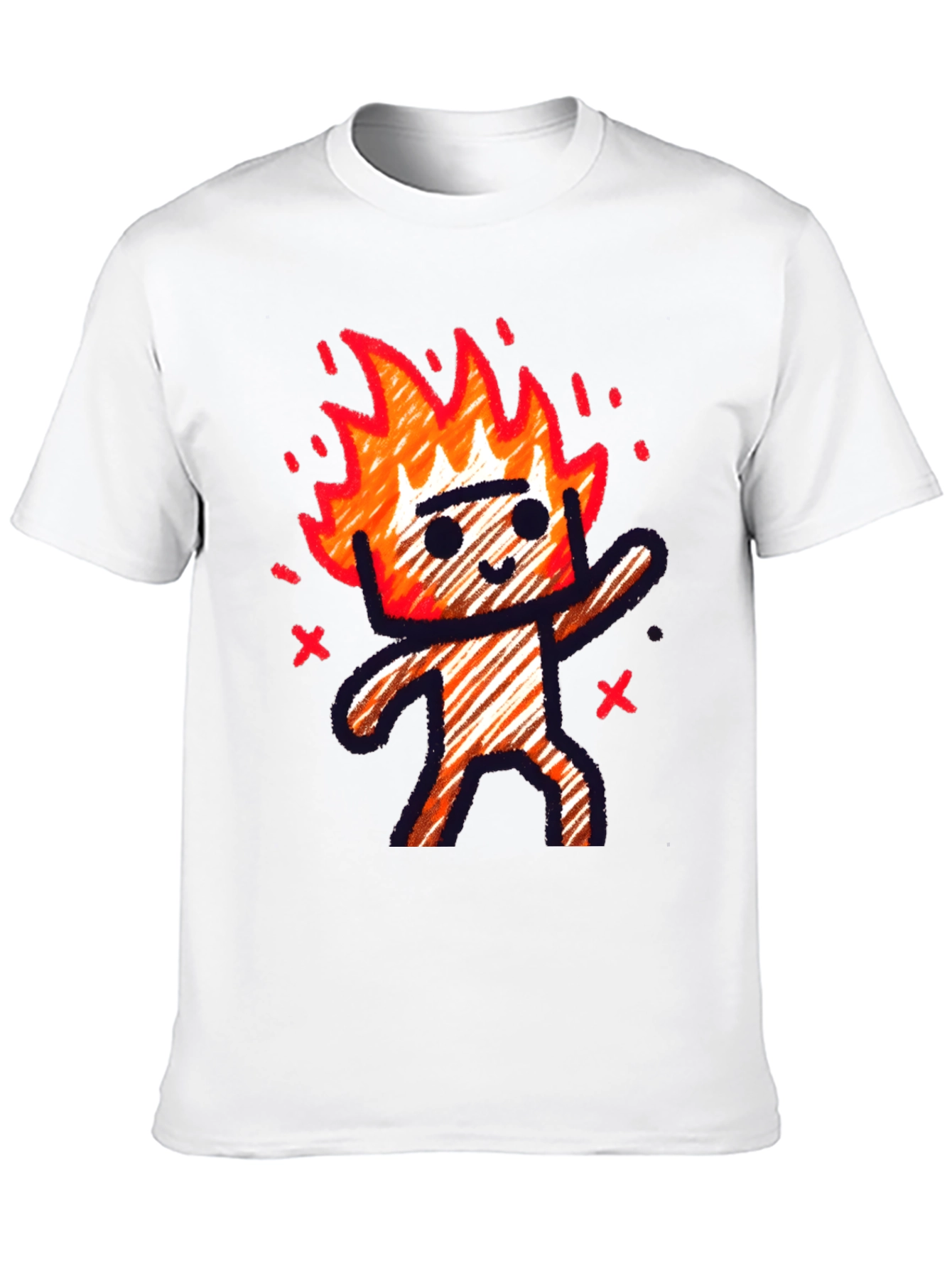 Black Flame Character T-Shirt - Soft Cotton Tee view 10