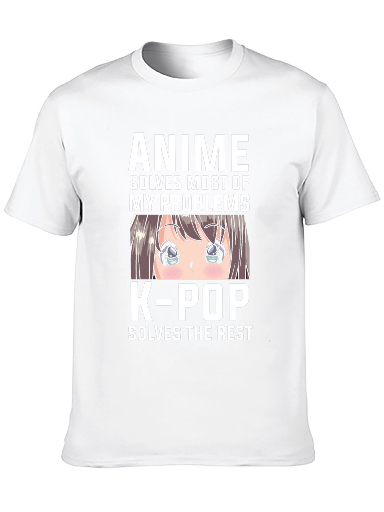 Black Anime & K-Pop Solves My Problems Tee view 10