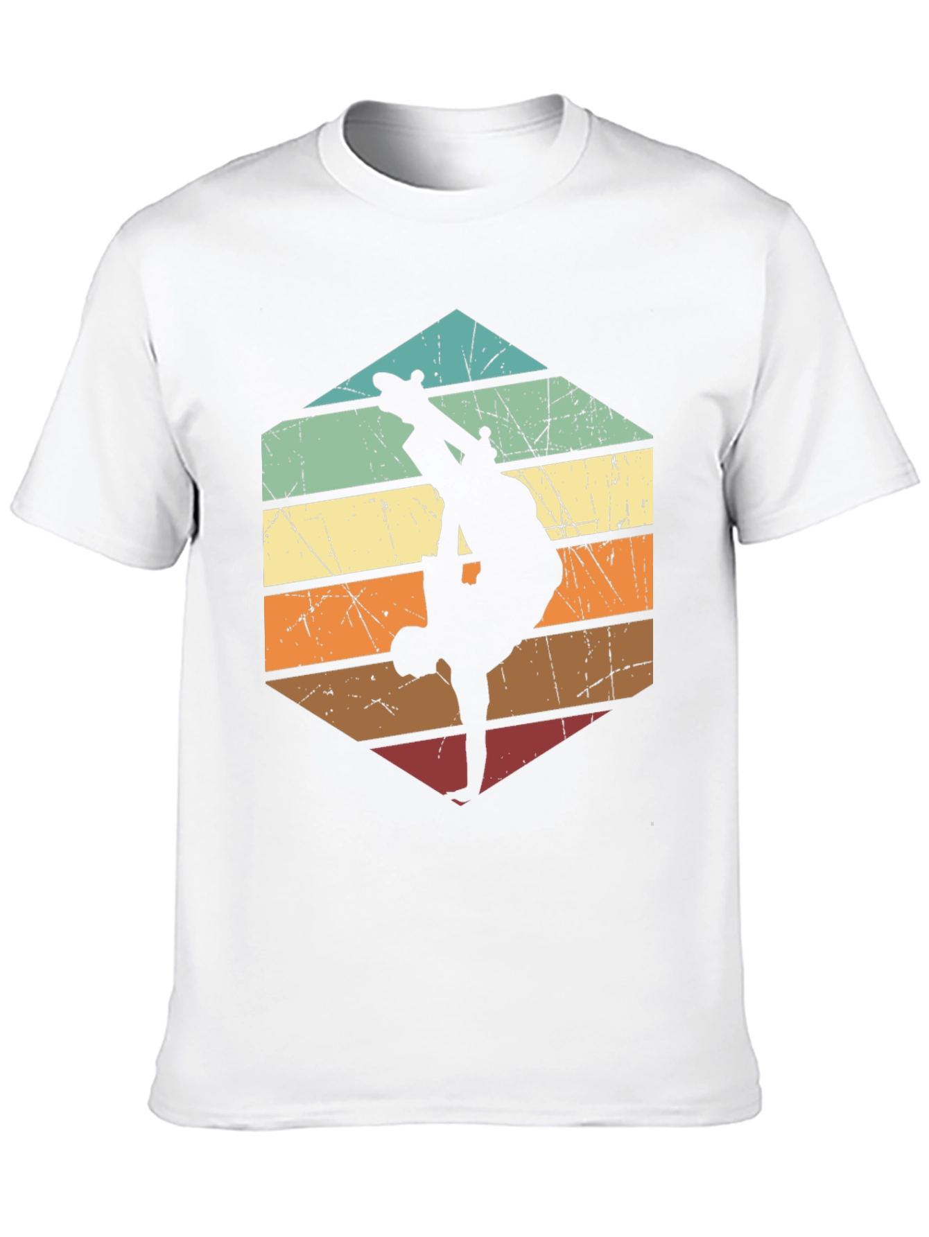 Black Retro Skateboard Silhouette Graphic Tee view 10