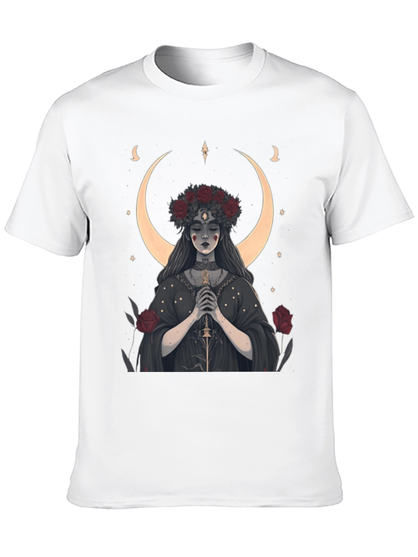 Black Mystic Moon Goddess Graphic Tee view 10