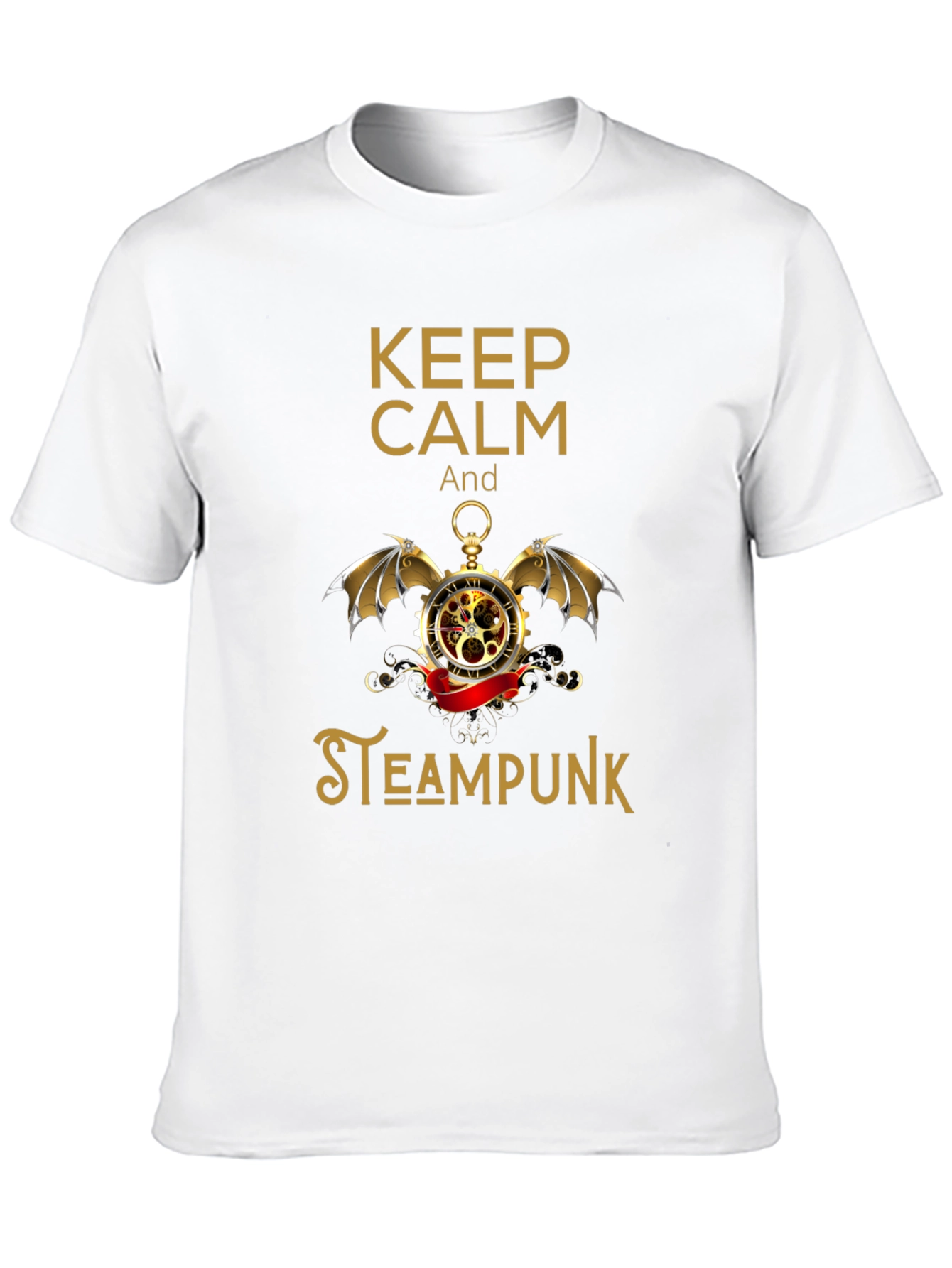 Black Steampunk T-Shirt - Keep Calm Style view 10