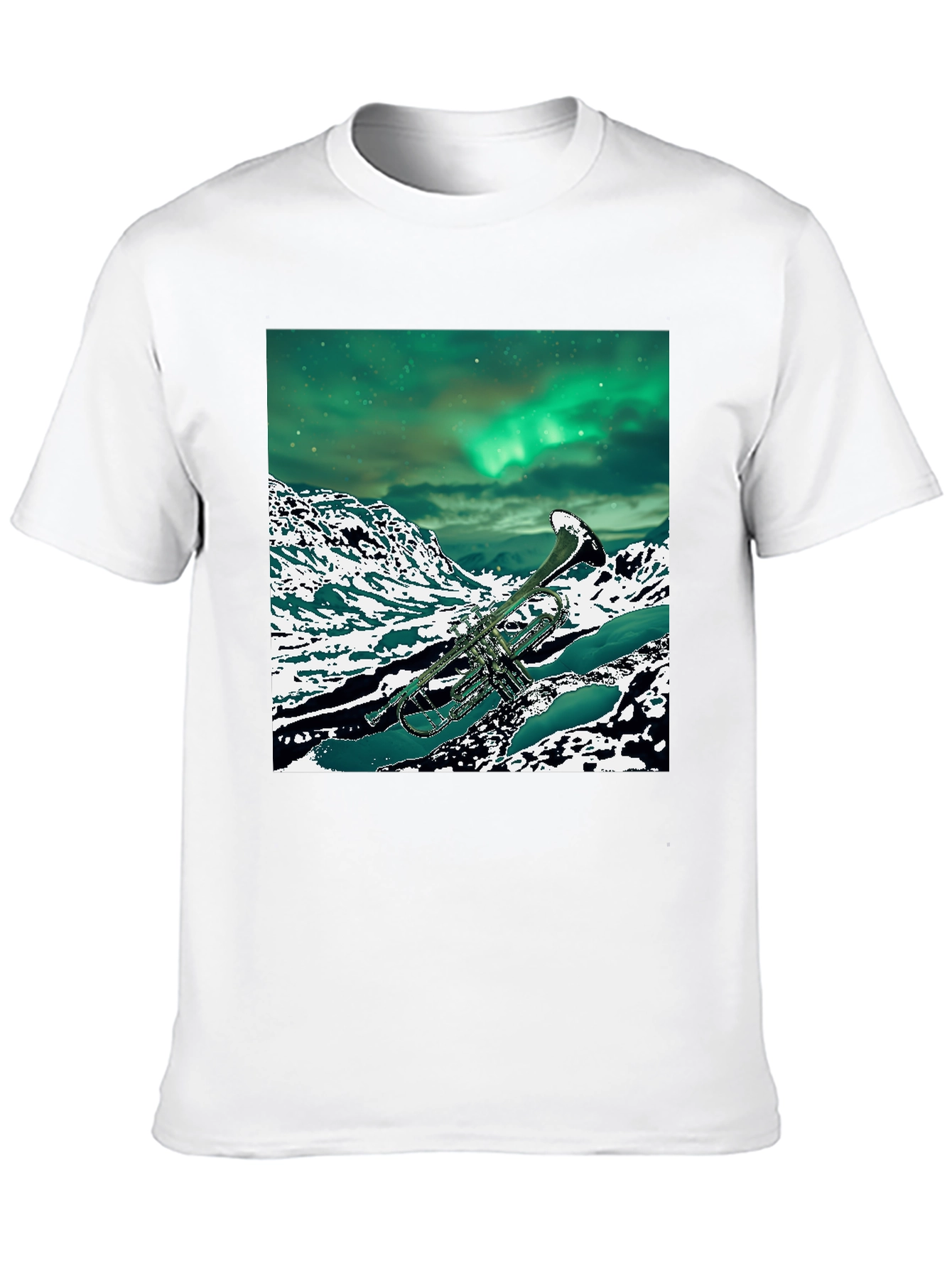 Black Trumpet Aurora Borealis T-Shirt view 10