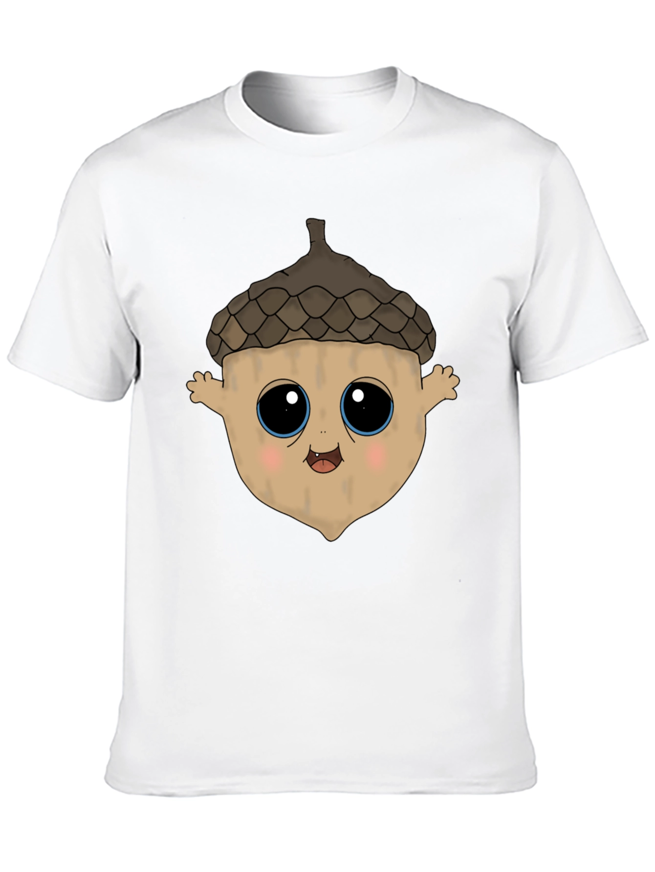Black Cute Acorn Cartoon Graphic T-Shirt view 10