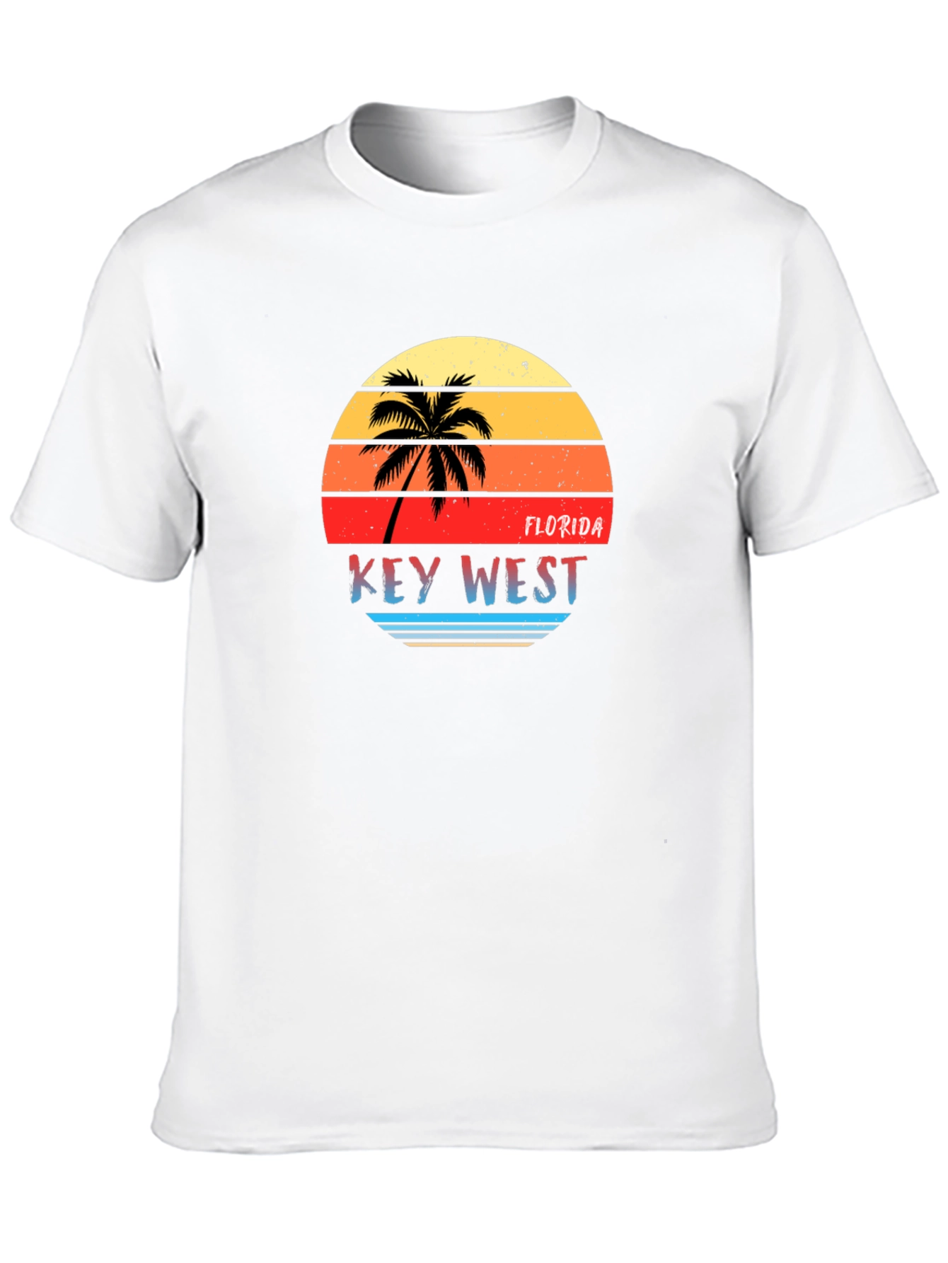 Black Key West Florida Retro Sunset Graphic T-Shirt view 10