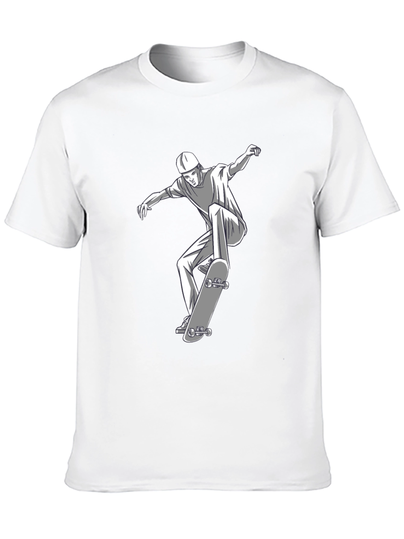 Black Skateboarding Graphic Tee - Black Cotton T-Shirt view 10