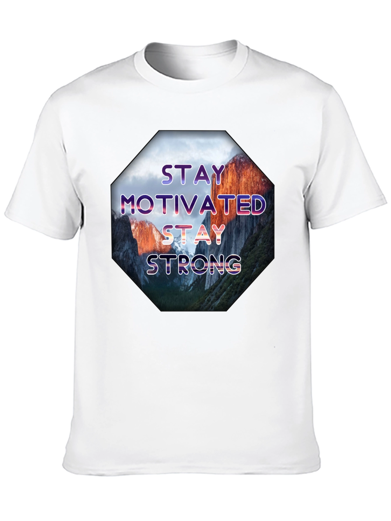 Black Stay Motivated Men's Graphic T-Shirt view 10