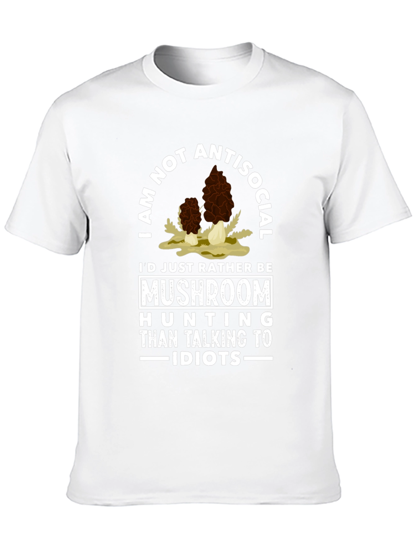 Black I'd Rather Be Mushroom Hunting T-Shirt view 10