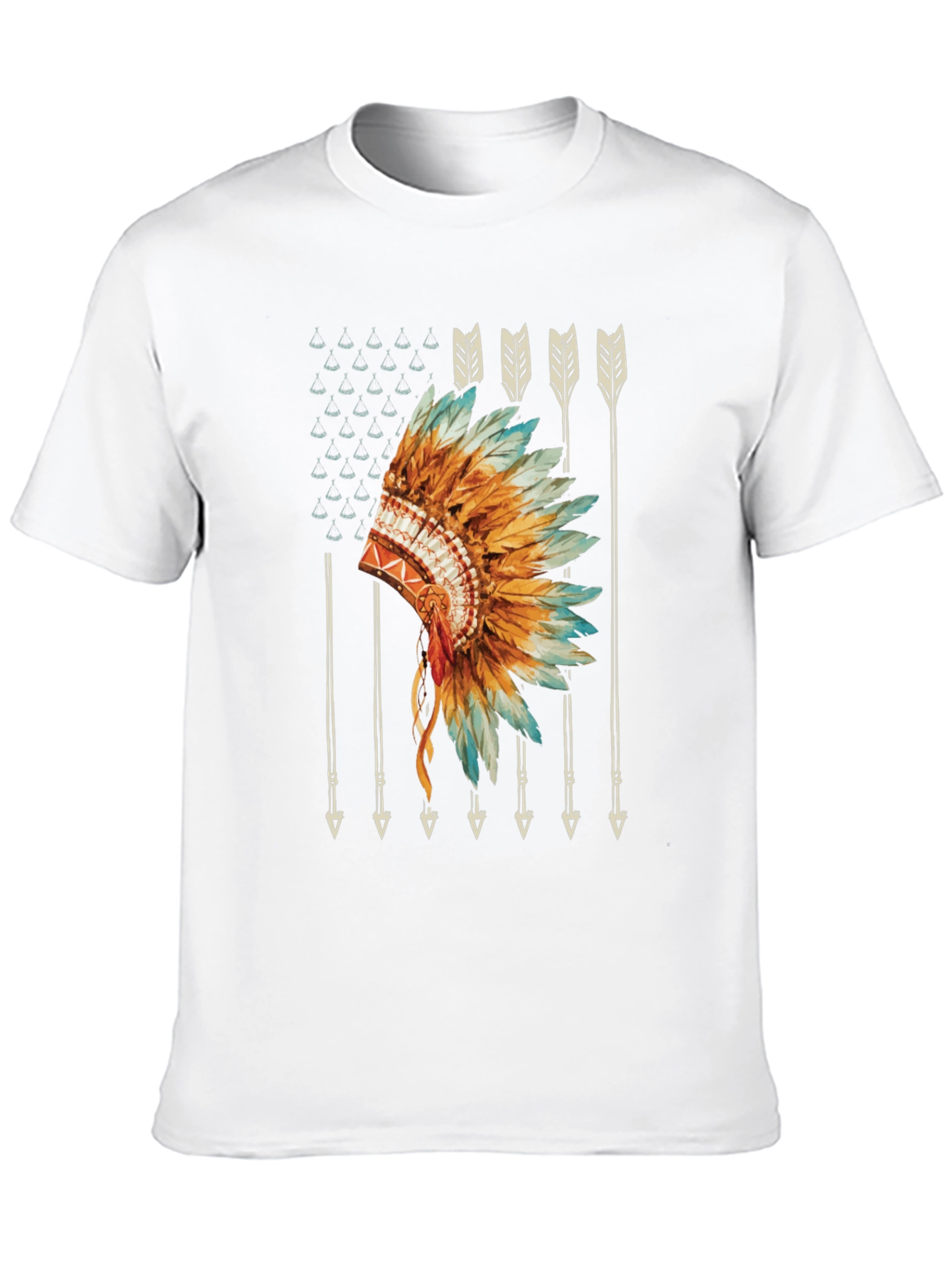 Black Native American Headdress Graphic Tee view 10